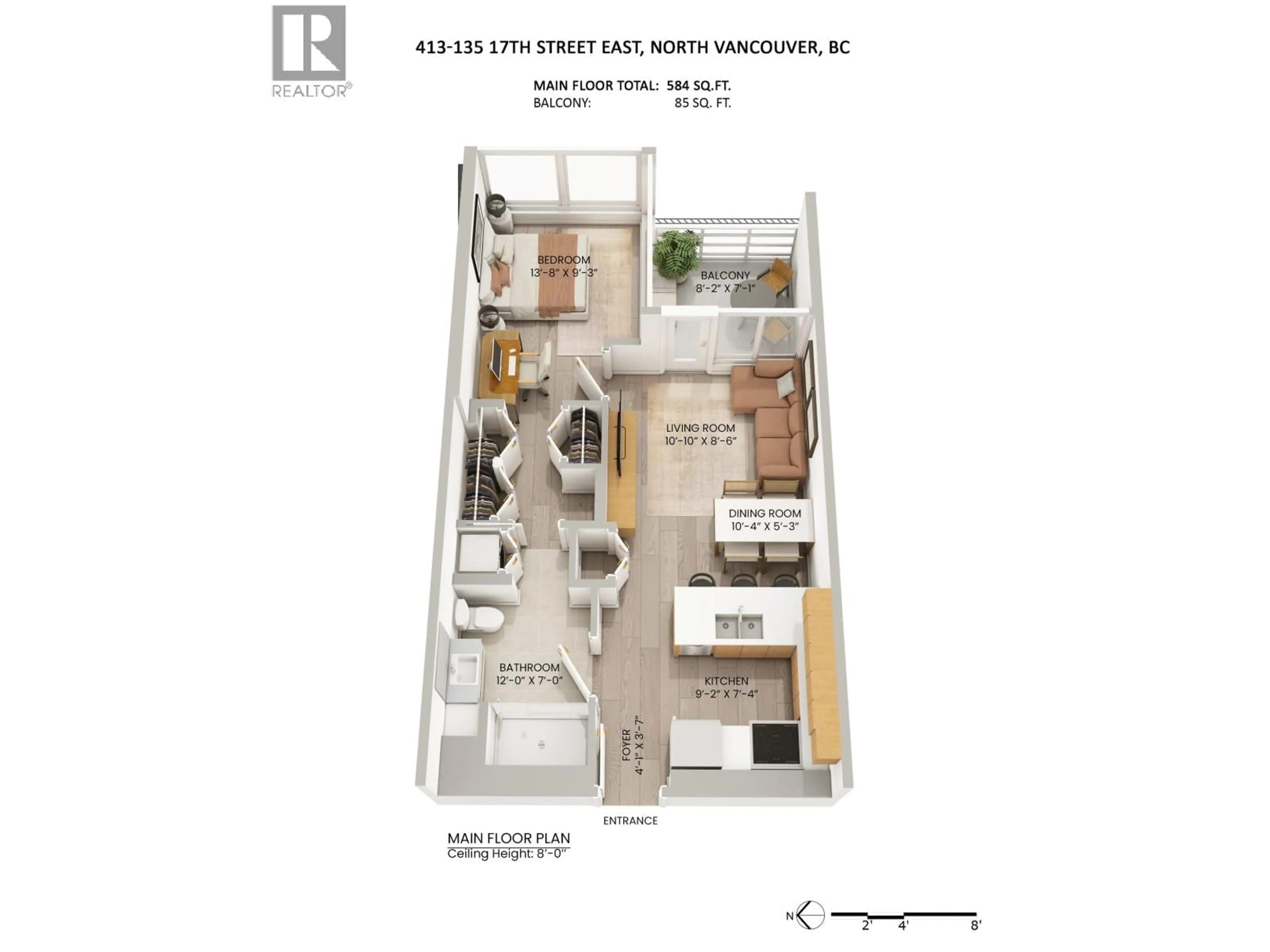 Floor plan for 413 - 135 17 STREET, North Vancouver British Columbia V7L0C4