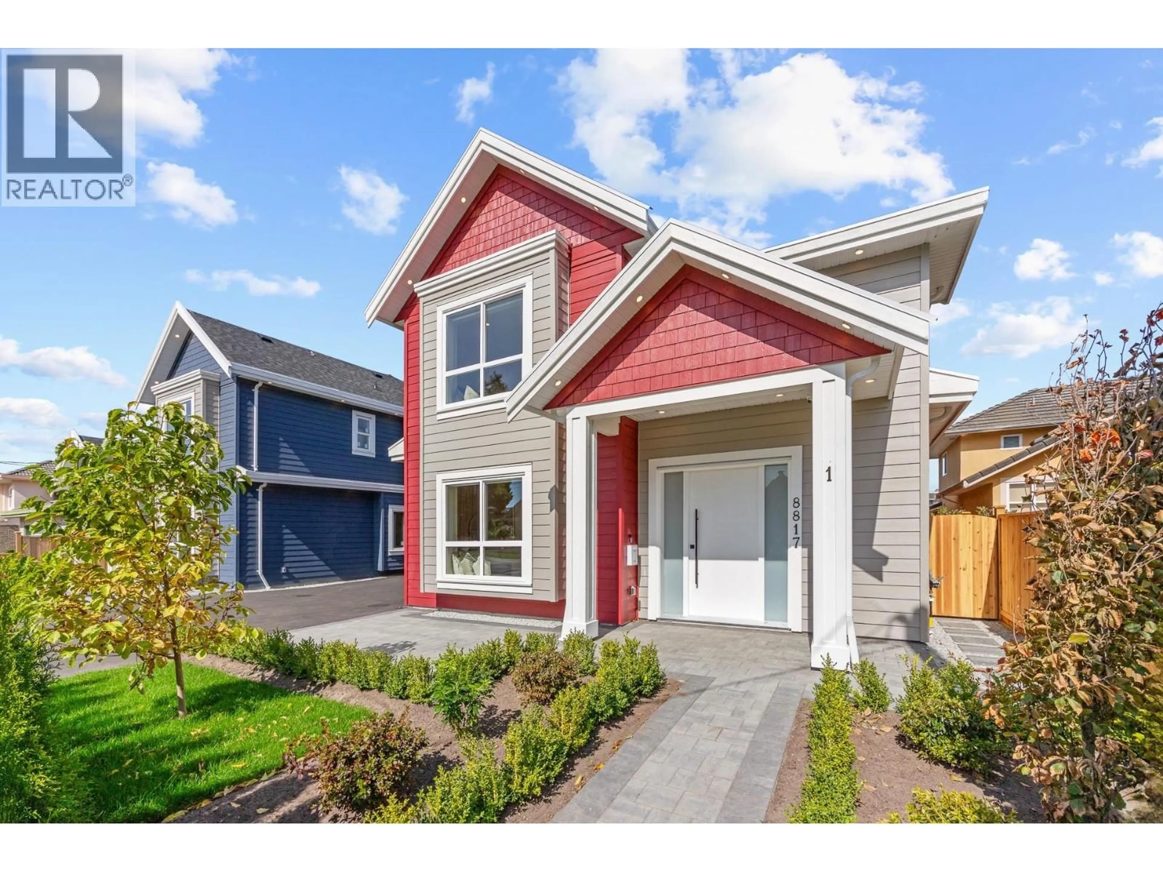 Home with vinyl exterior material, street for 1 - 8817 SAUNDERS ROAD, Richmond British Columbia V0V0V0