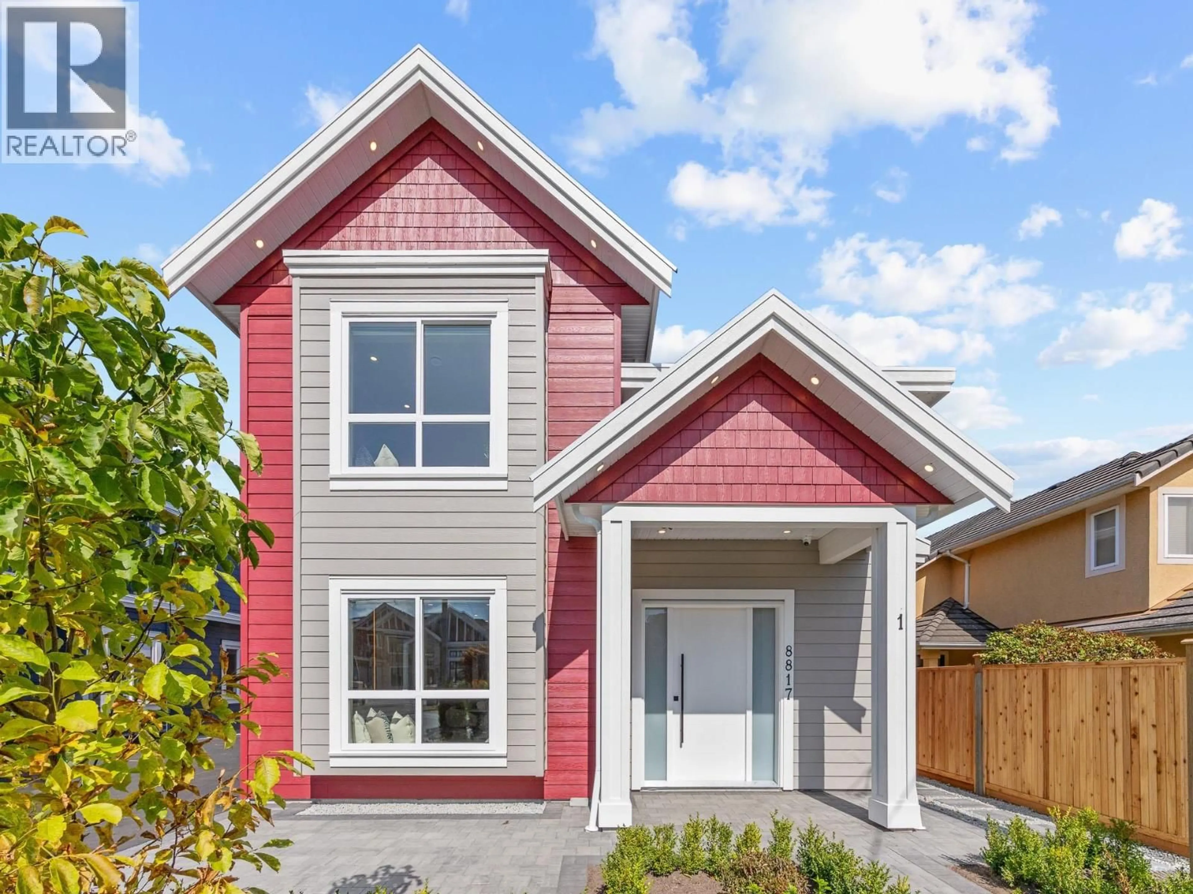 Home with vinyl exterior material, street for 1 - 8817 SAUNDERS ROAD, Richmond British Columbia V0V0V0