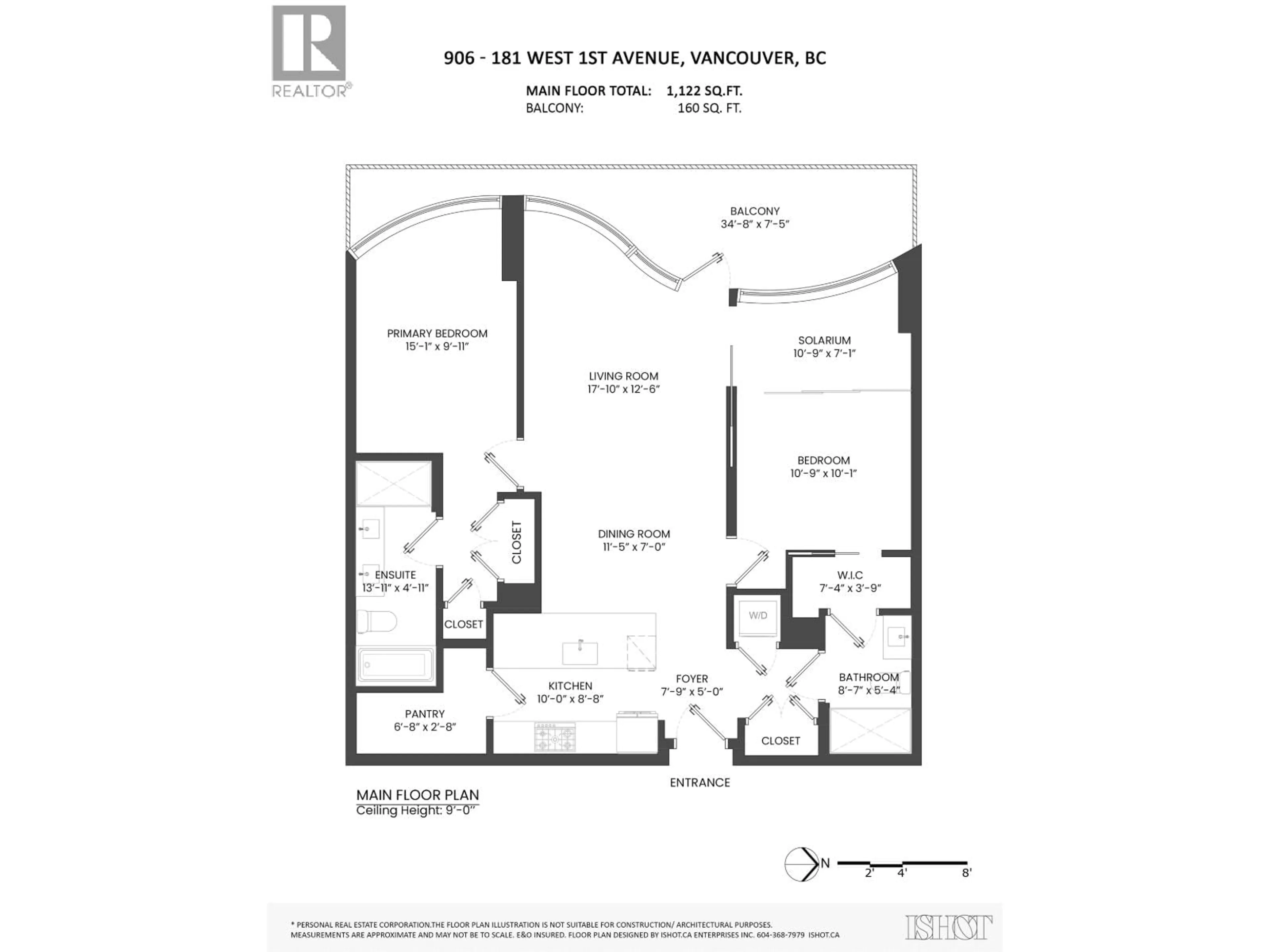 Floor plan for 906 - 181 1ST AVENUE, Vancouver British Columbia V5Y0E3