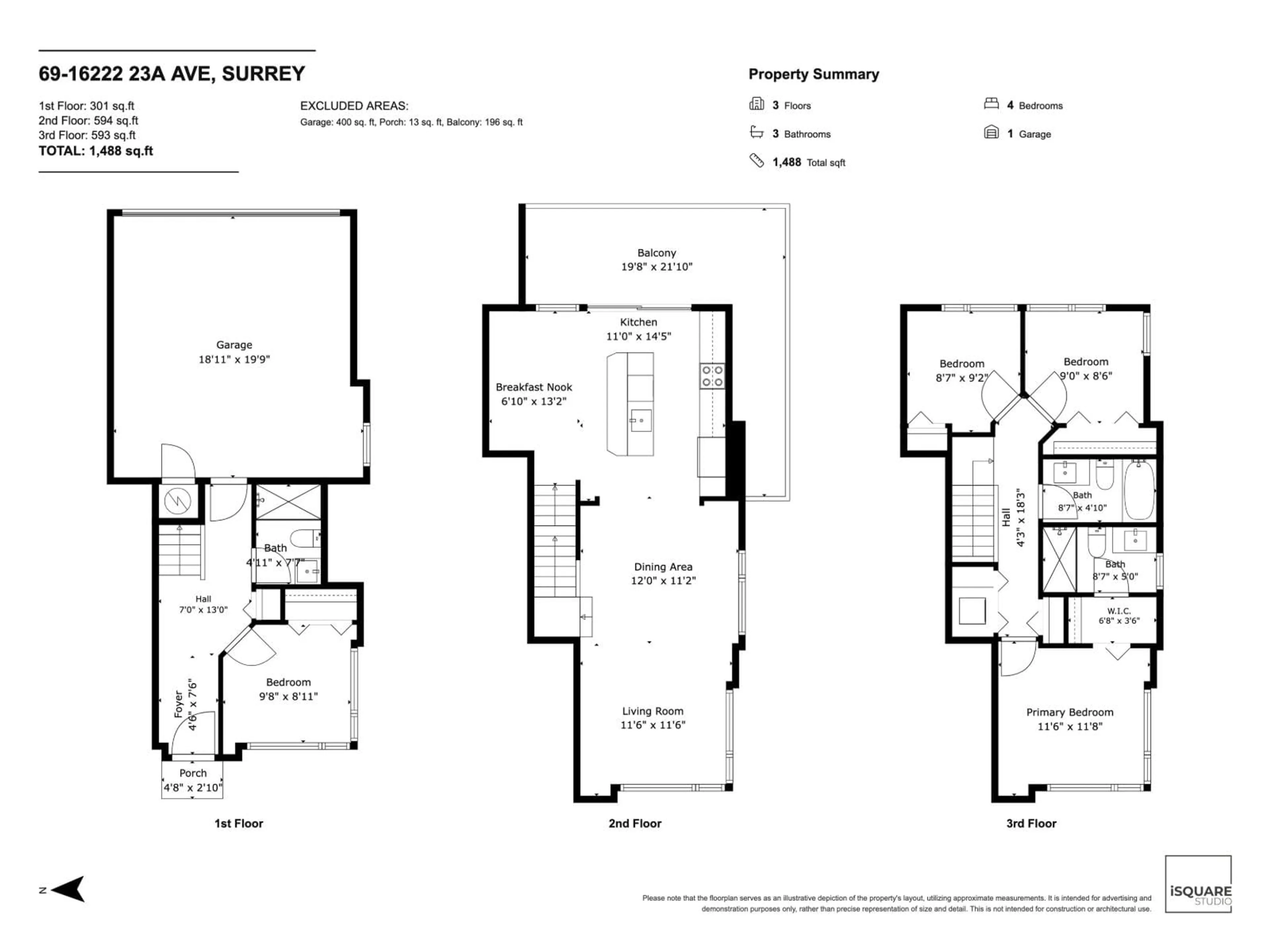 Floor plan for 69 - 16222 23A AVENUE, Surrey British Columbia V3Z6P4