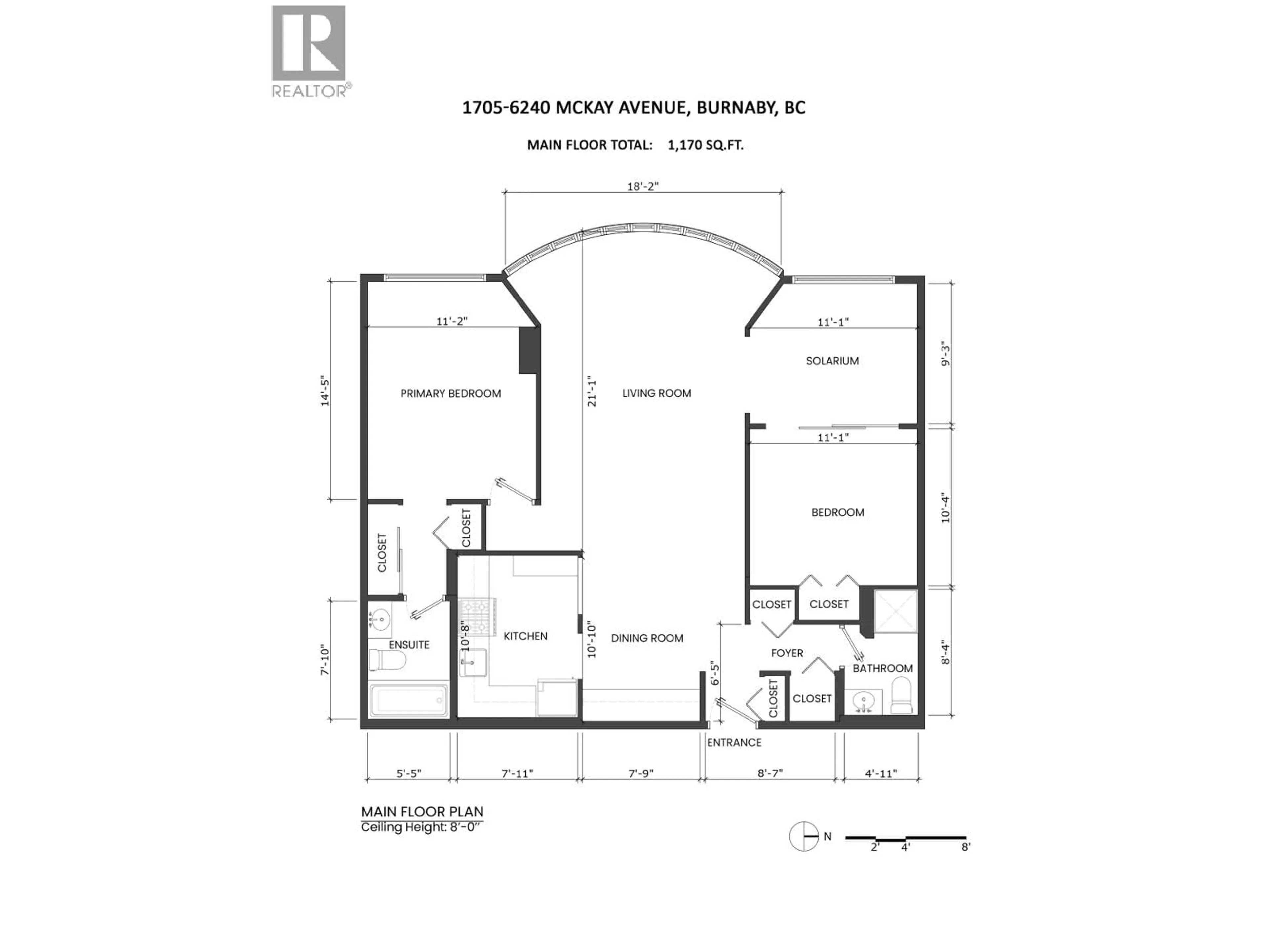 Floor plan for 1705 - 6240 MCKAY AVENUE, Burnaby British Columbia V5H4L8