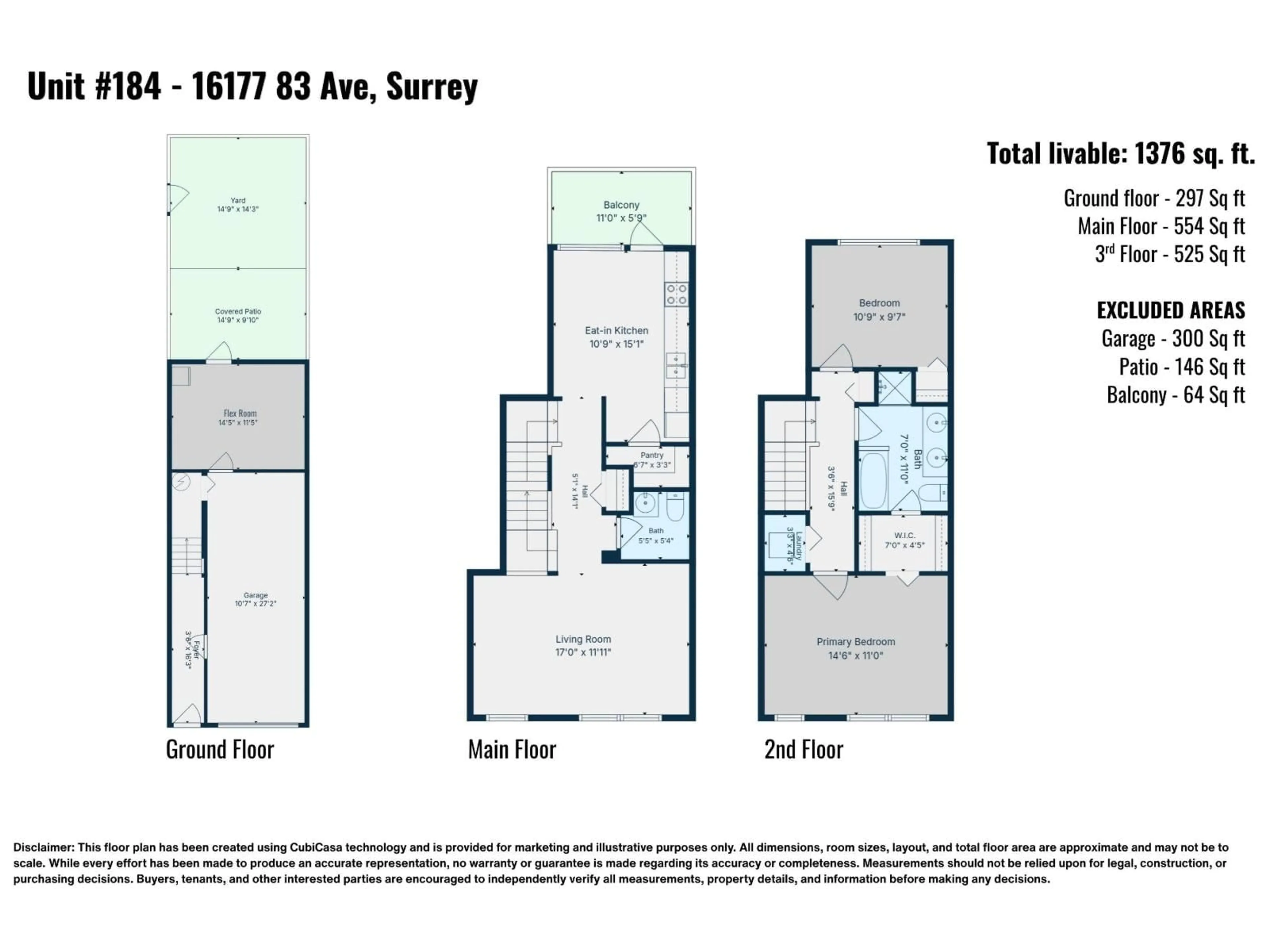 Floor plan for 184 - 16177 83 AVENUE, Surrey British Columbia V4N5T3