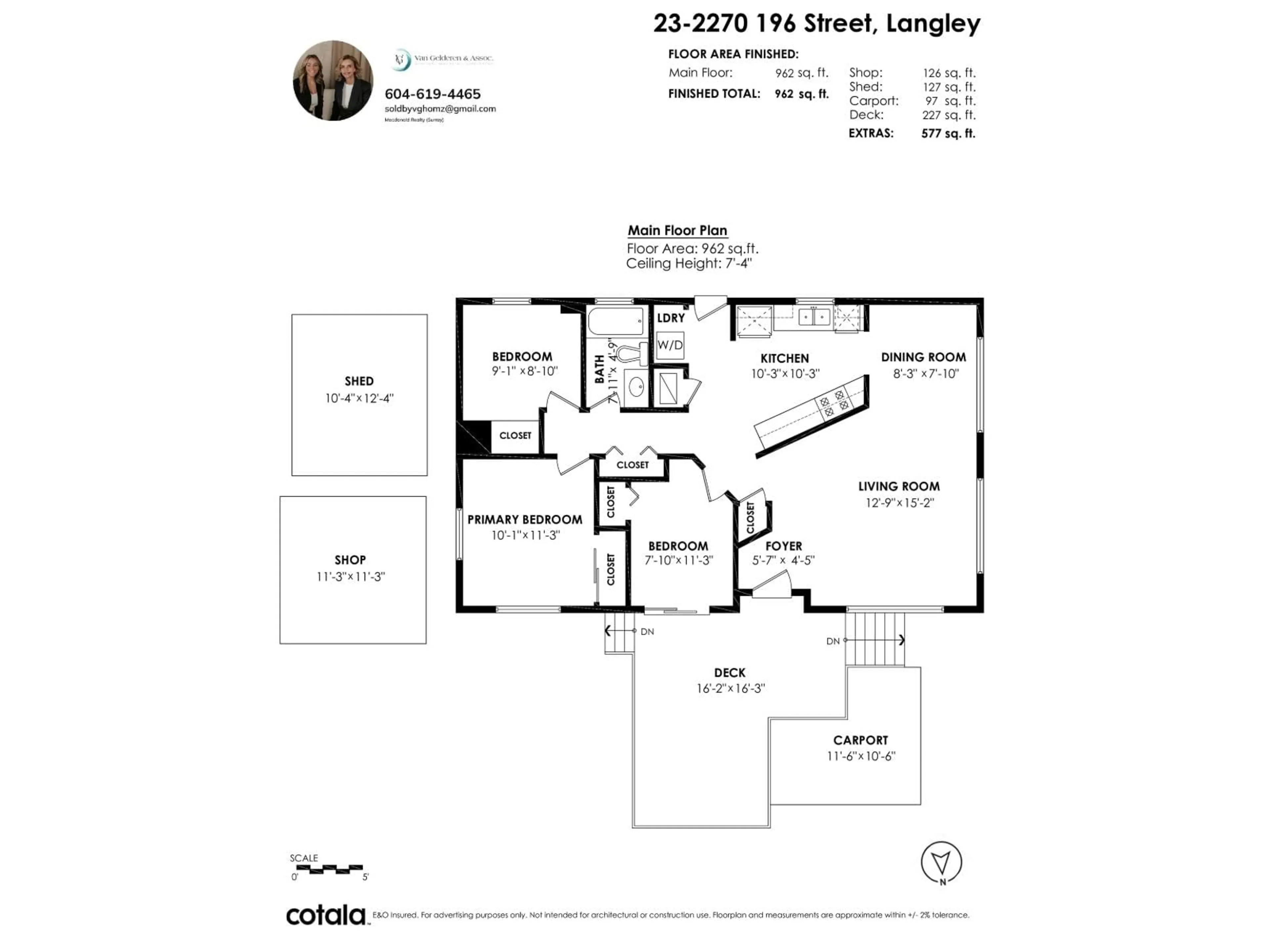 Floor plan for 23 - 2270 196 STREET, Langley British Columbia V2Z1N6