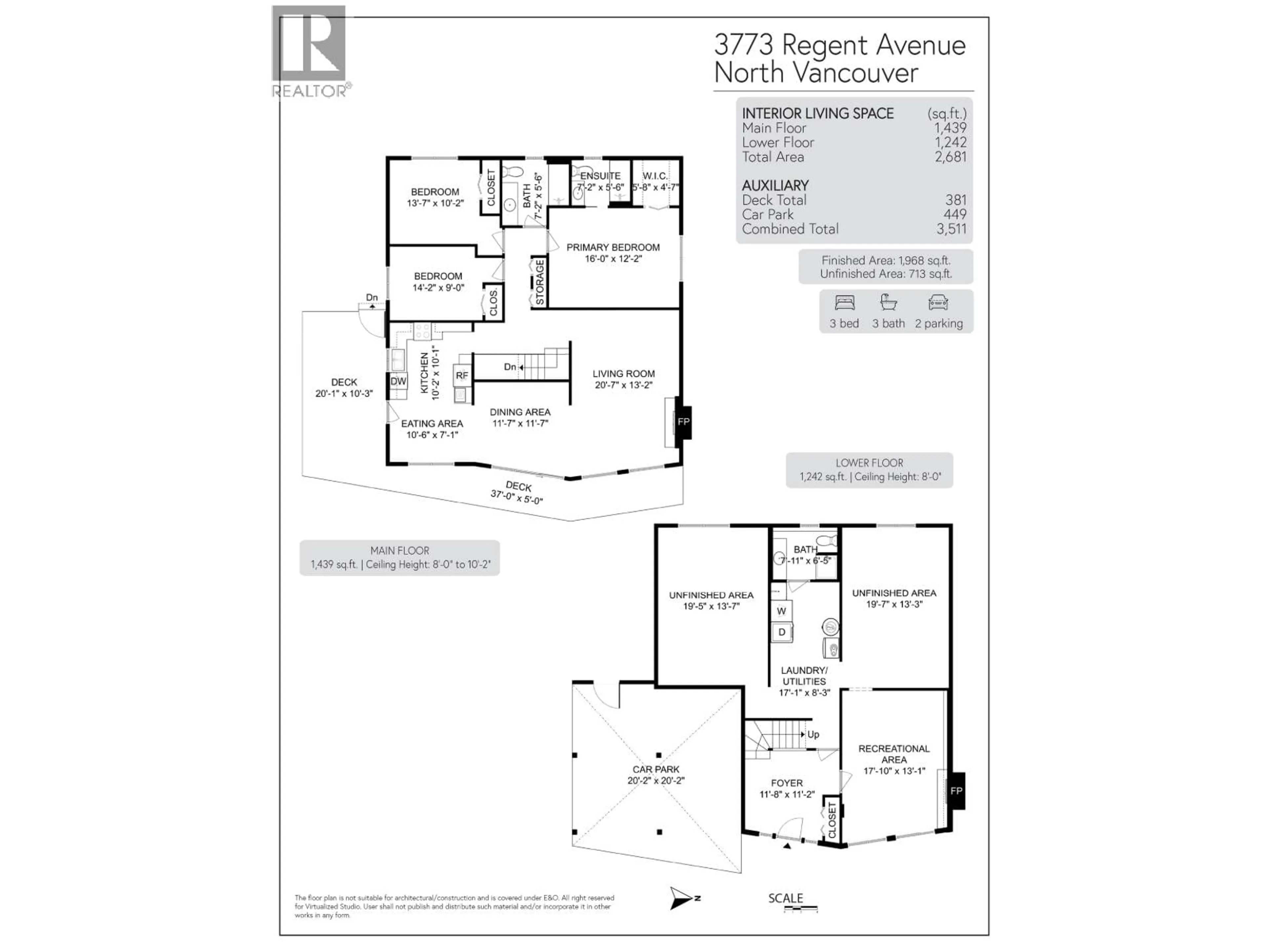 Floor plan for 3773 REGENT AVENUE, North Vancouver British Columbia V7N2C3
