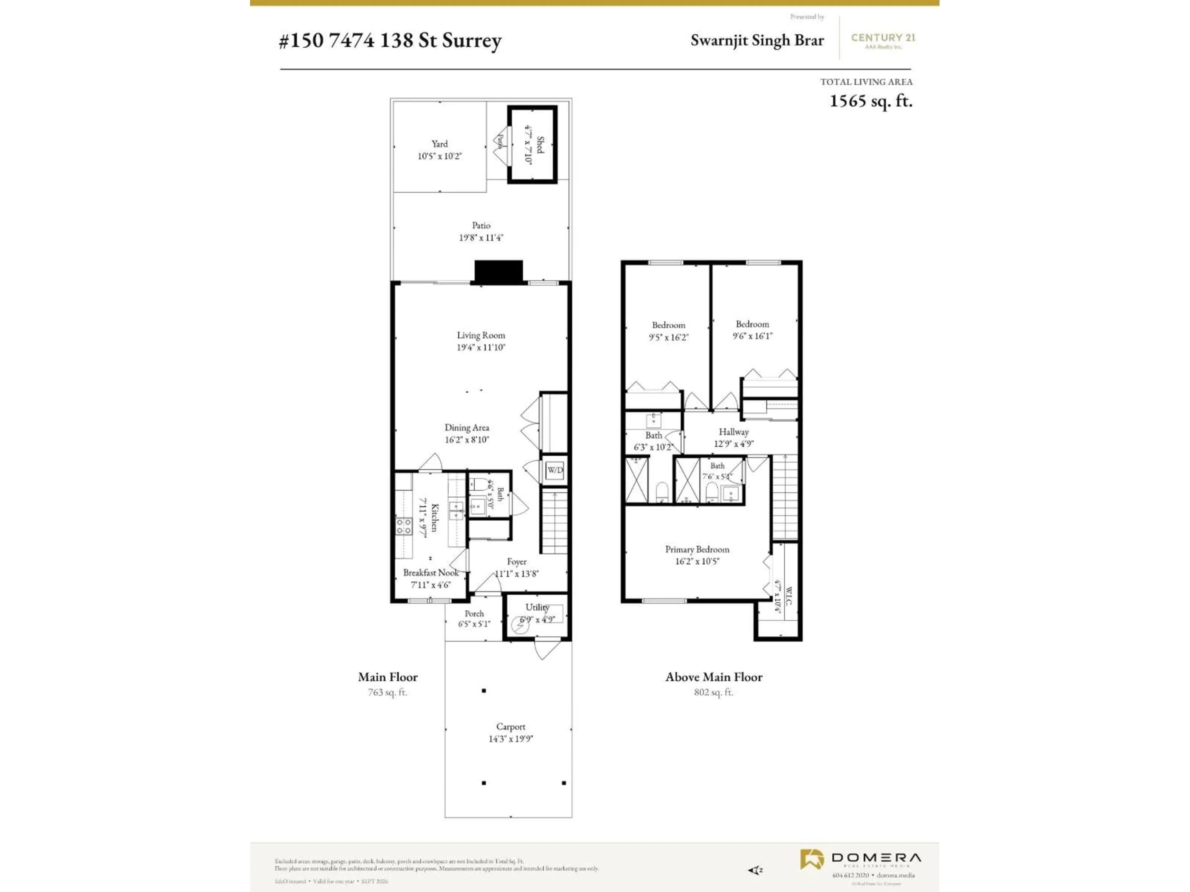 Floor plan for 150 - 7474 138 STREET, Surrey British Columbia V3W6G4
