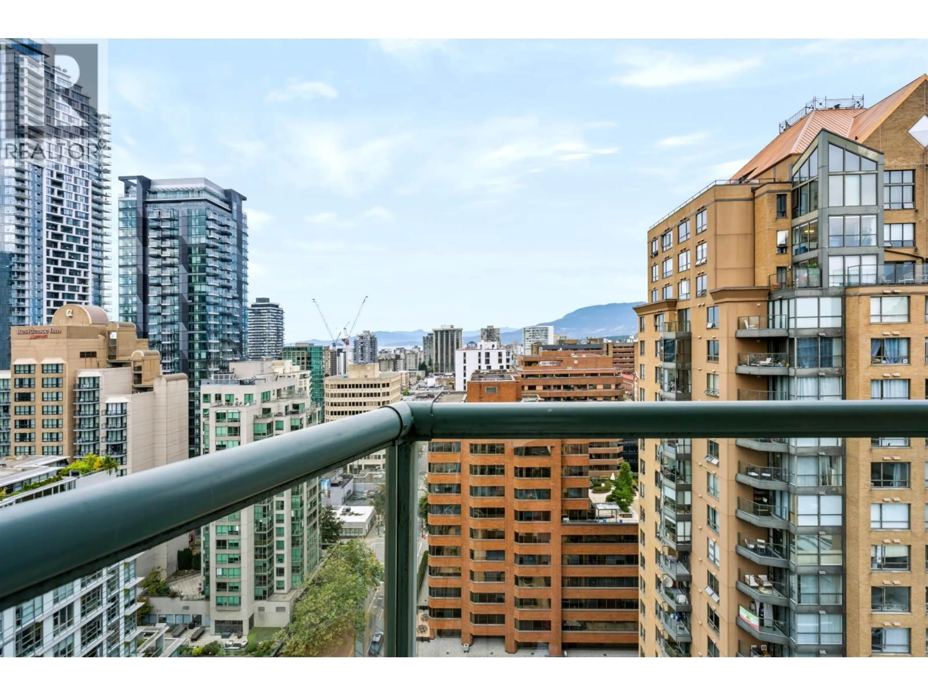 Balcony in the apartment, city buildings view from balcony for 2401 - 1188 HOWE STREET, Vancouver British Columbia V6Z2S8