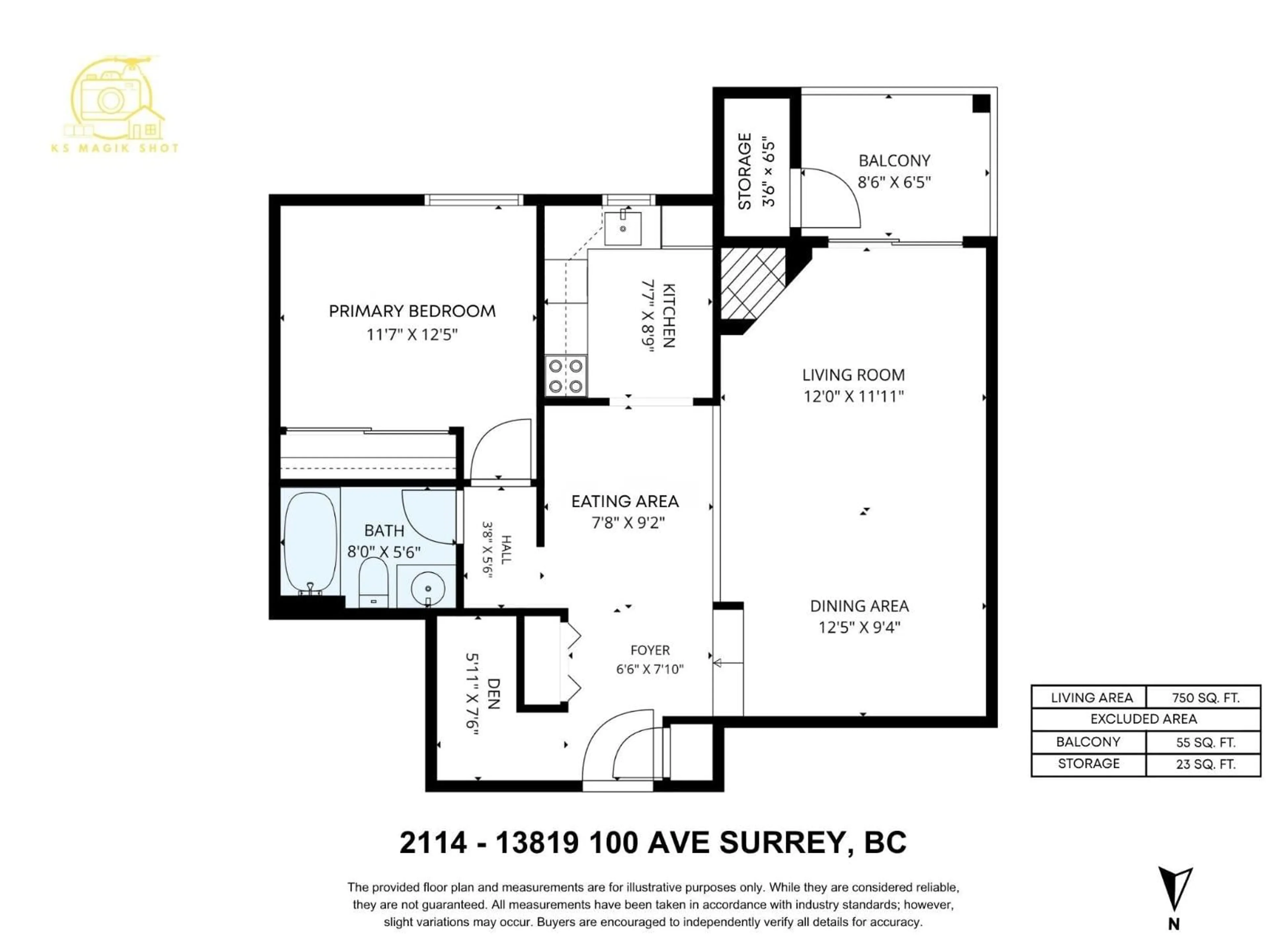 Floor plan for 2114 - 13819 100 AVENUE, Surrey British Columbia V3T5L1