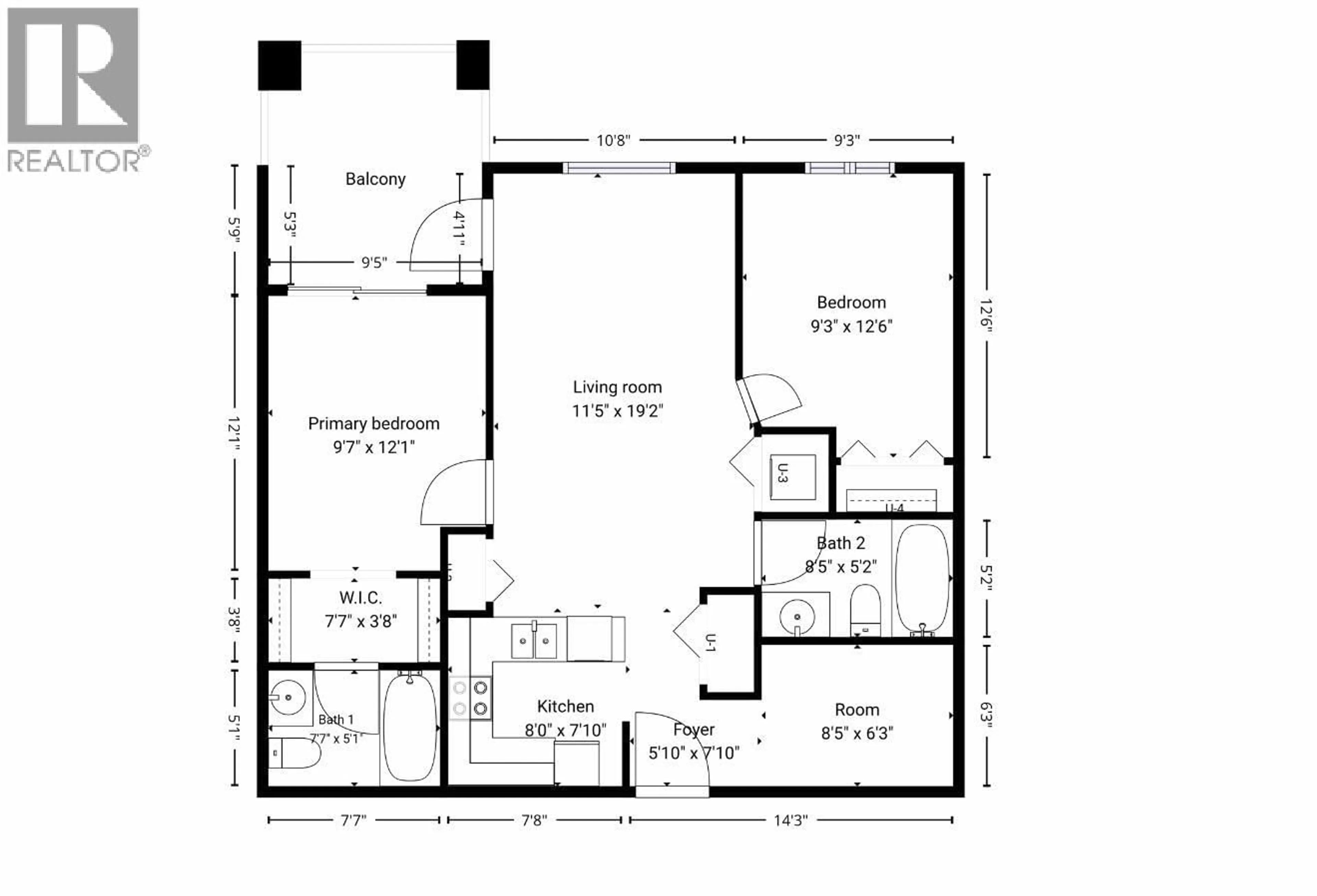 Floor plan for 3318 - 240 SHERBROOKE STREET, New Westminster British Columbia V3L3M2