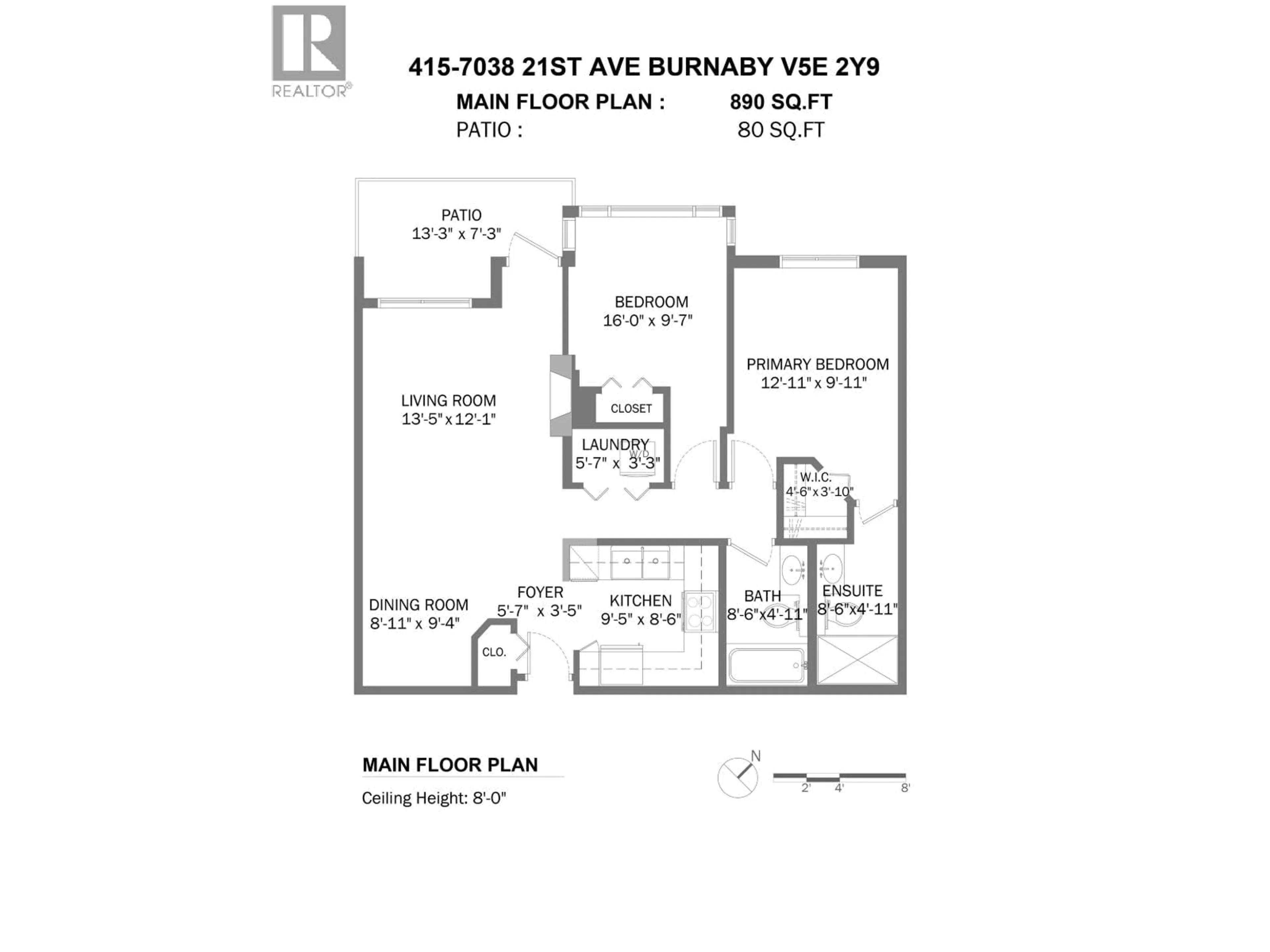 Floor plan for 415 - 7038 21ST AVENUE, Burnaby British Columbia V5E2Y9