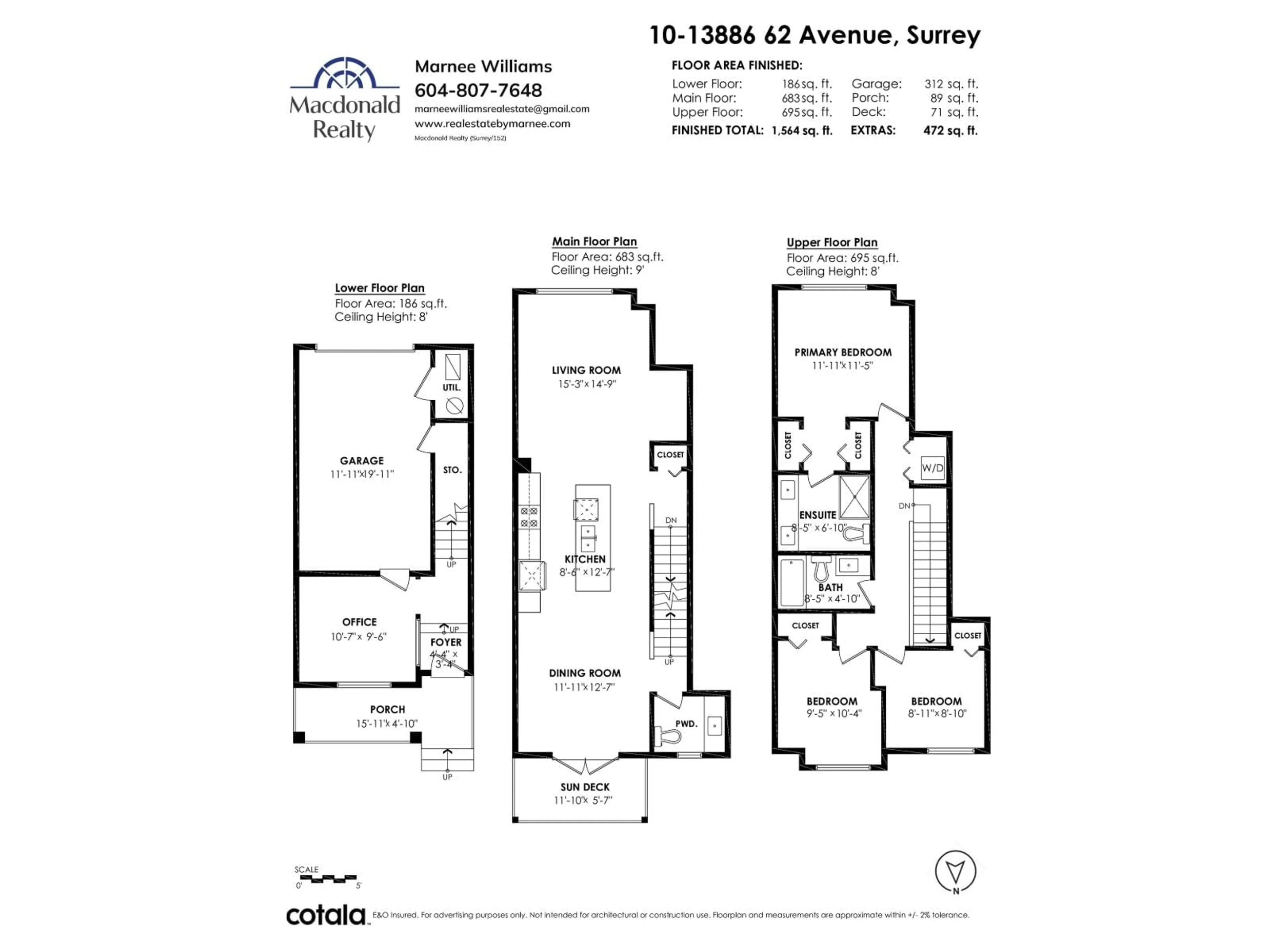 Floor plan for 10 - 13886 62 AVENUE, Surrey British Columbia V3X0G2