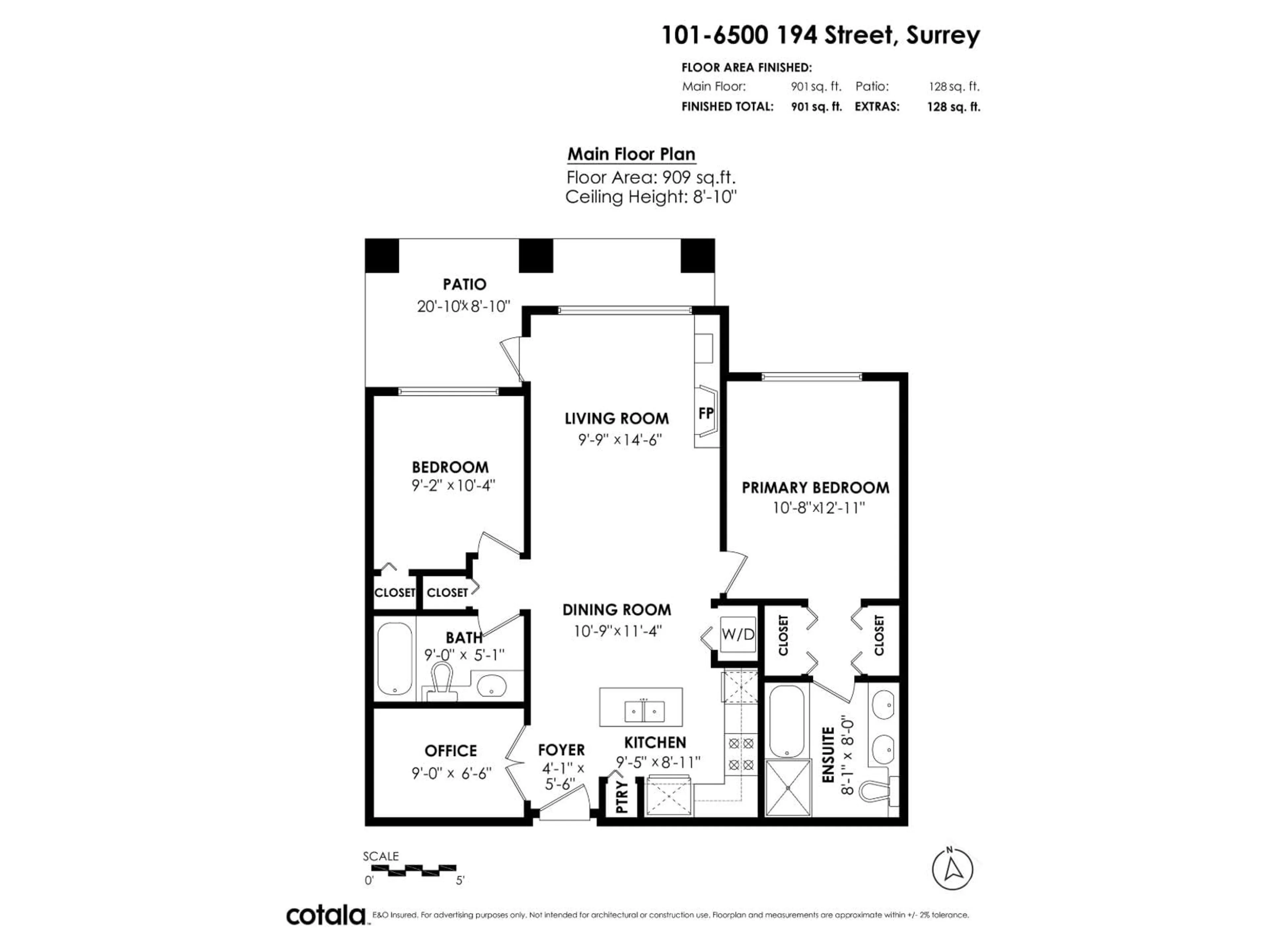 Floor plan for 101 - 6500 194 STREET, Surrey British Columbia V4N5X4