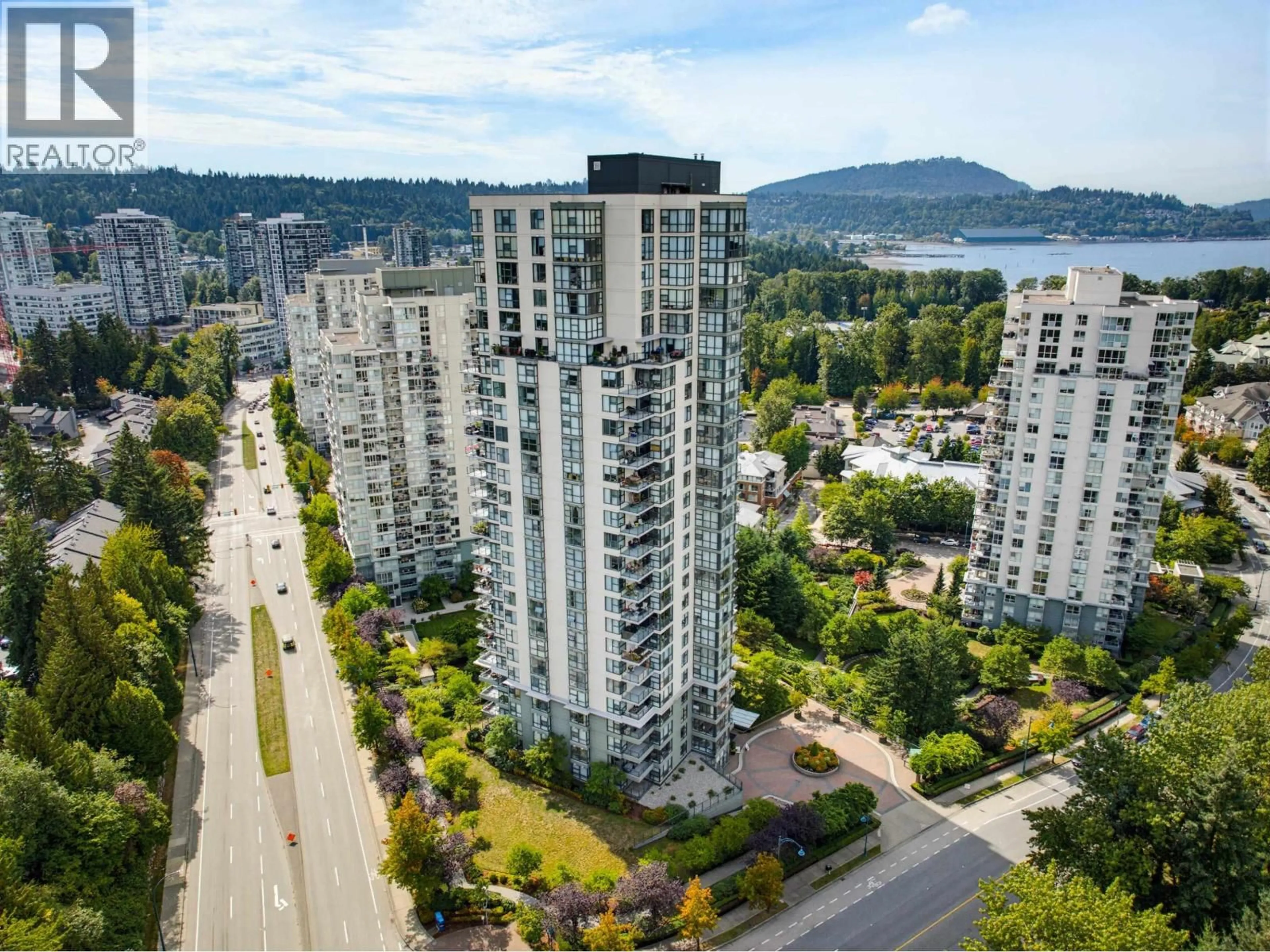 A pic from outside/outdoor area/front of a property/back of a property/a pic from drone, city buildings view from balcony for 1105 - 288 UNGLESS WAY, Port Moody British Columbia V3H0C9