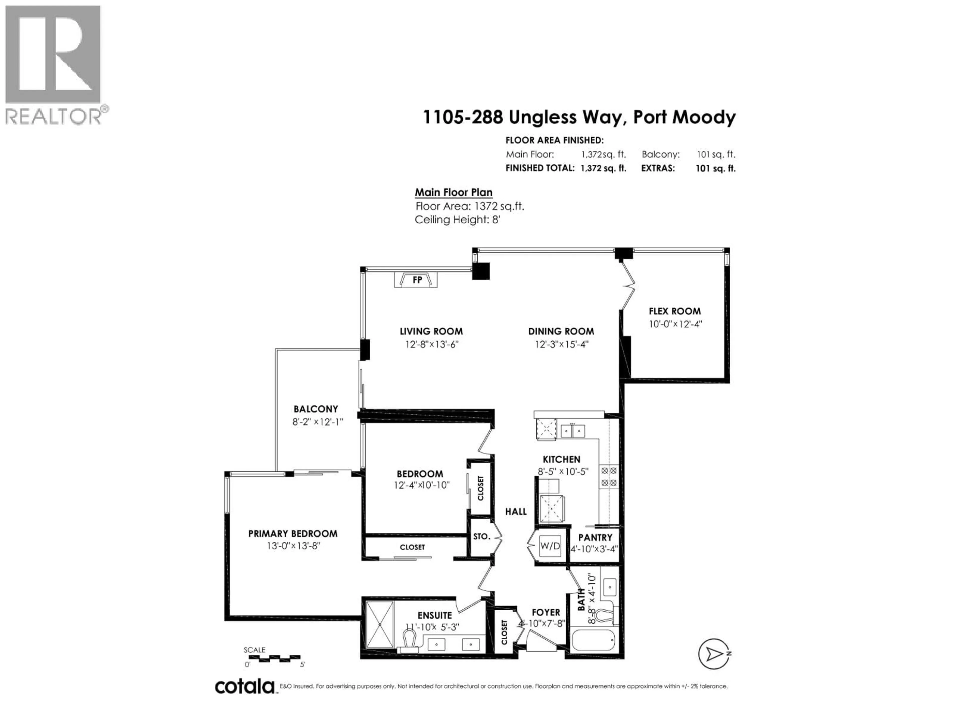 Floor plan for 1105 - 288 UNGLESS WAY, Port Moody British Columbia V3H0C9