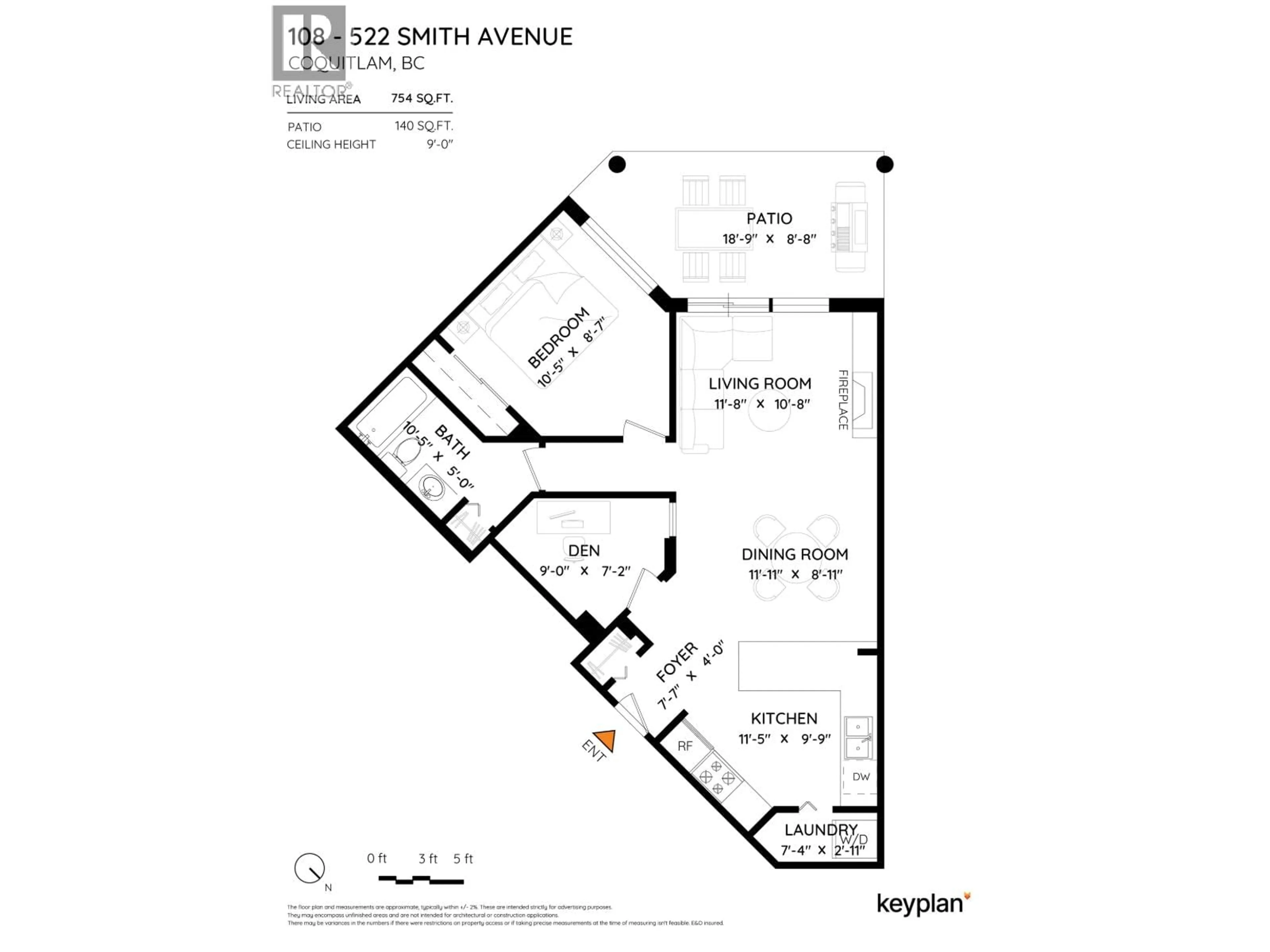 Floor plan for 108 - 522 SMITH AVENUE, Coquitlam British Columbia V3J7X7