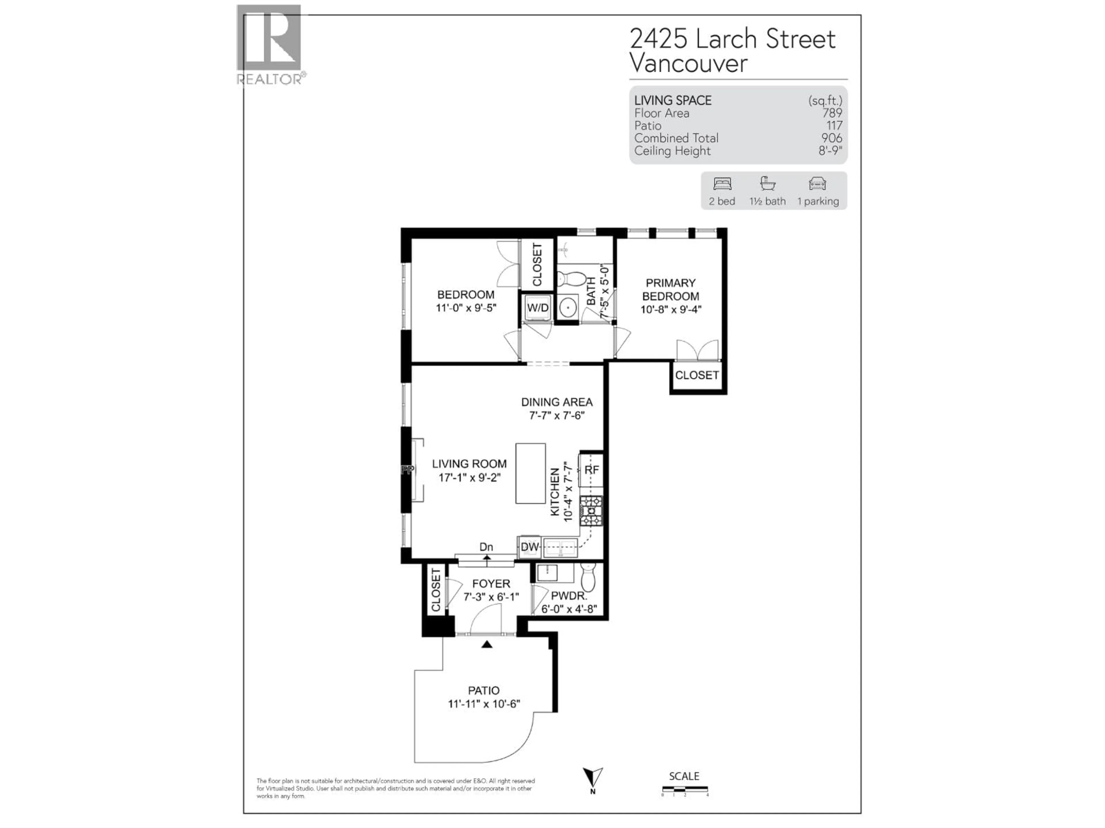 Floor plan for 2425 LARCH STREET, Vancouver British Columbia V6K0A3