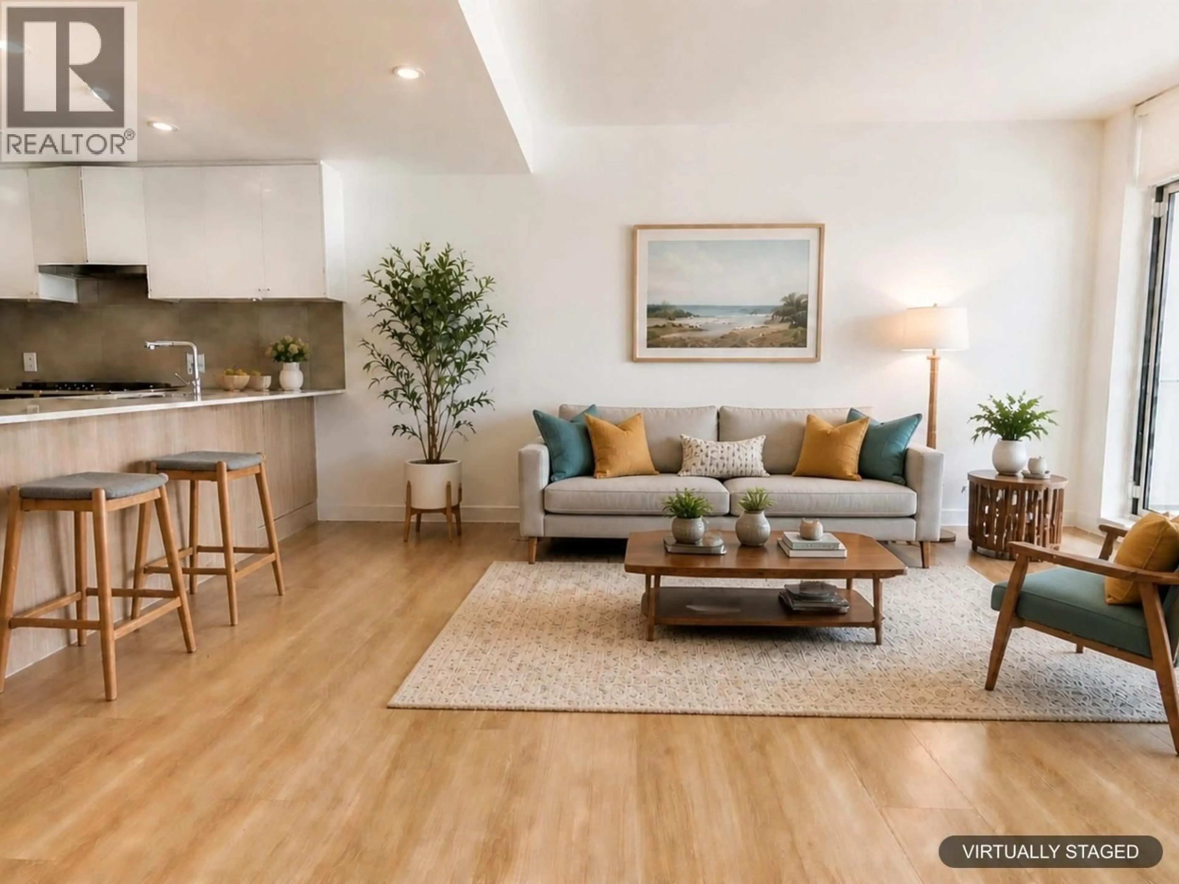 Living room with furniture, wood/laminate floor for 1001 - 618 CARNARVON STREET, New Westminster British Columbia V3M0N9