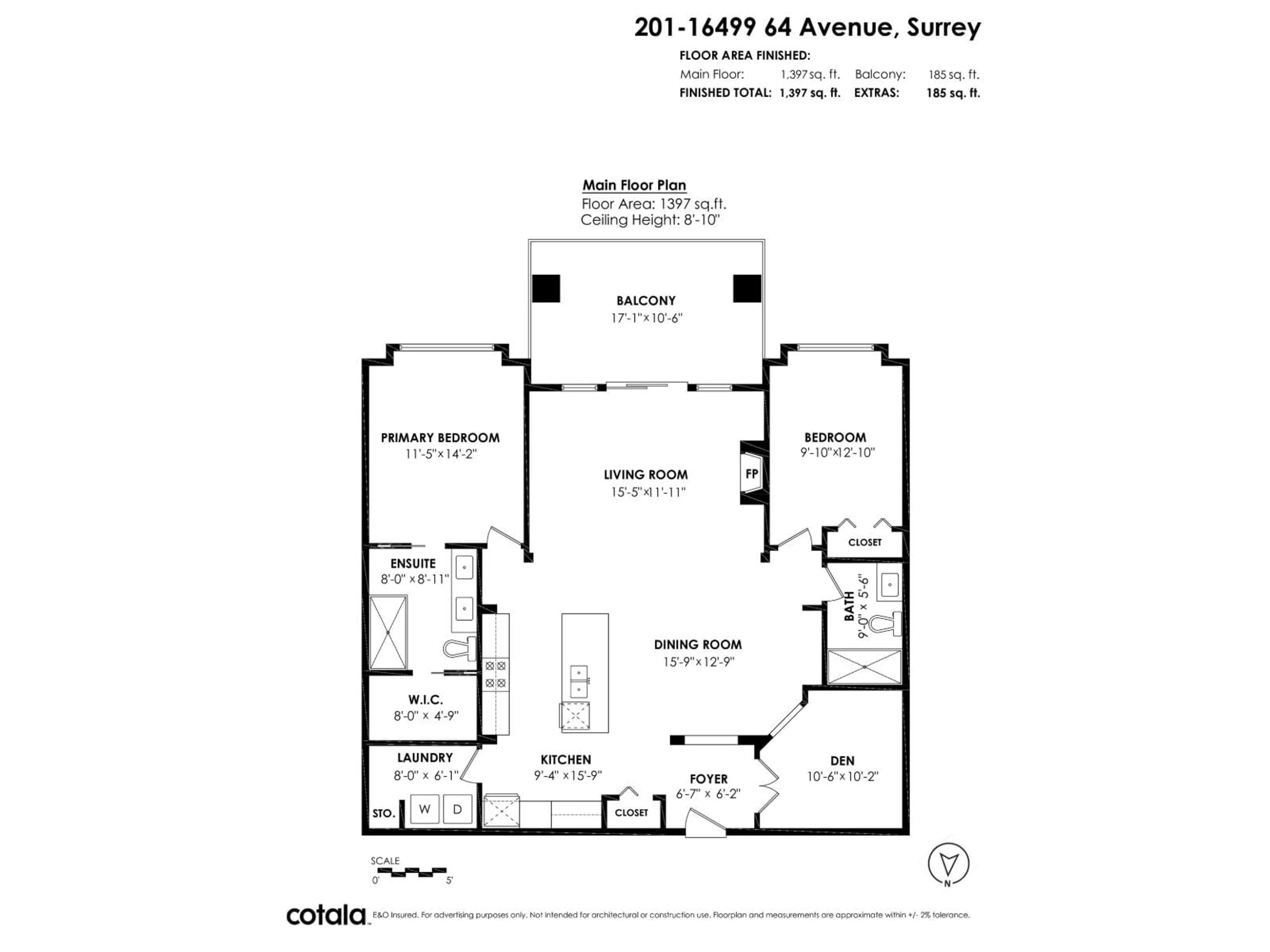 Floor plan for 201 - 16499 64 AVENUE, Surrey British Columbia V3S6V7