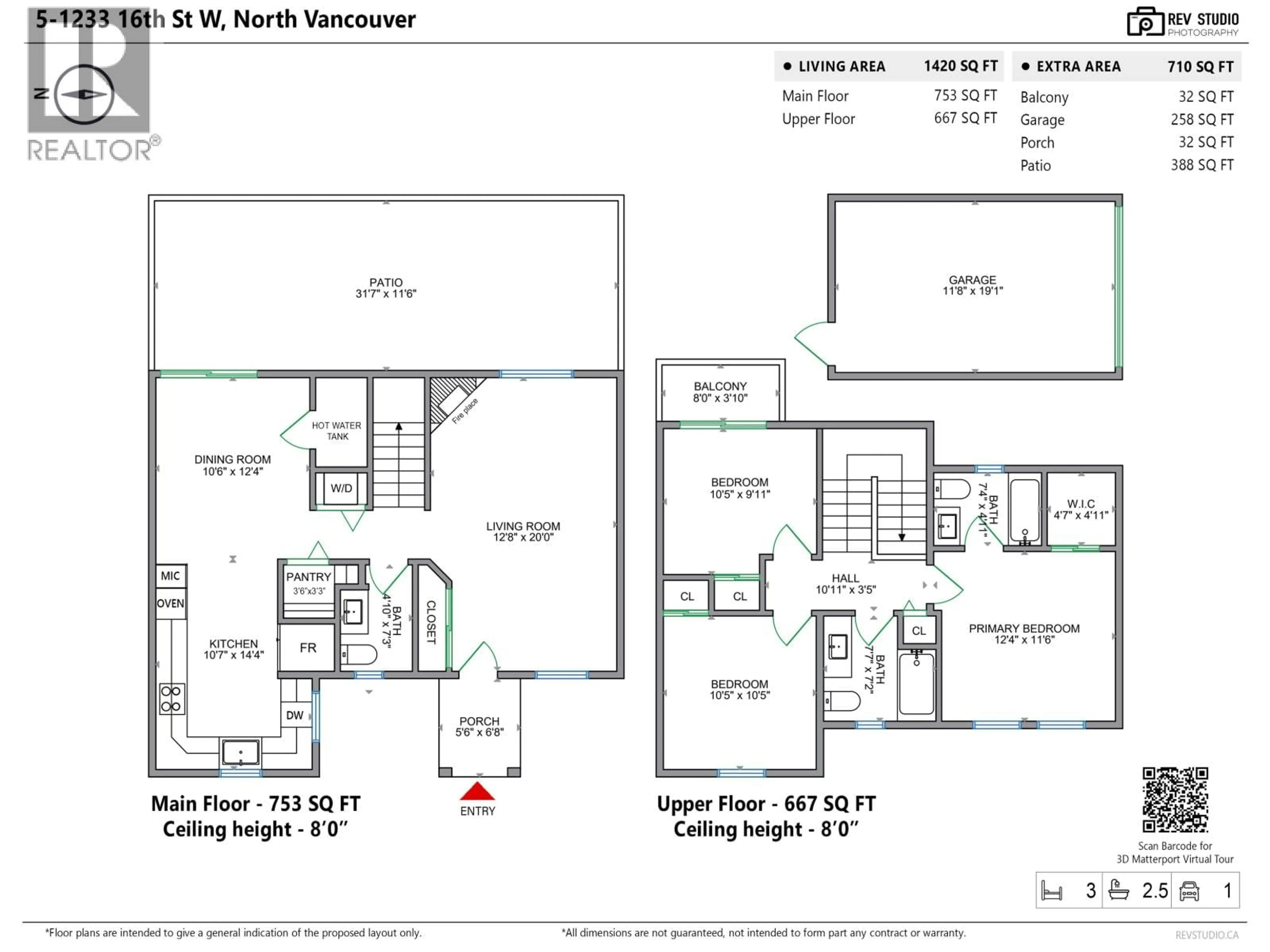 Floor plan for 5 - 1233 16TH STREET, North Vancouver British Columbia V7P1R5