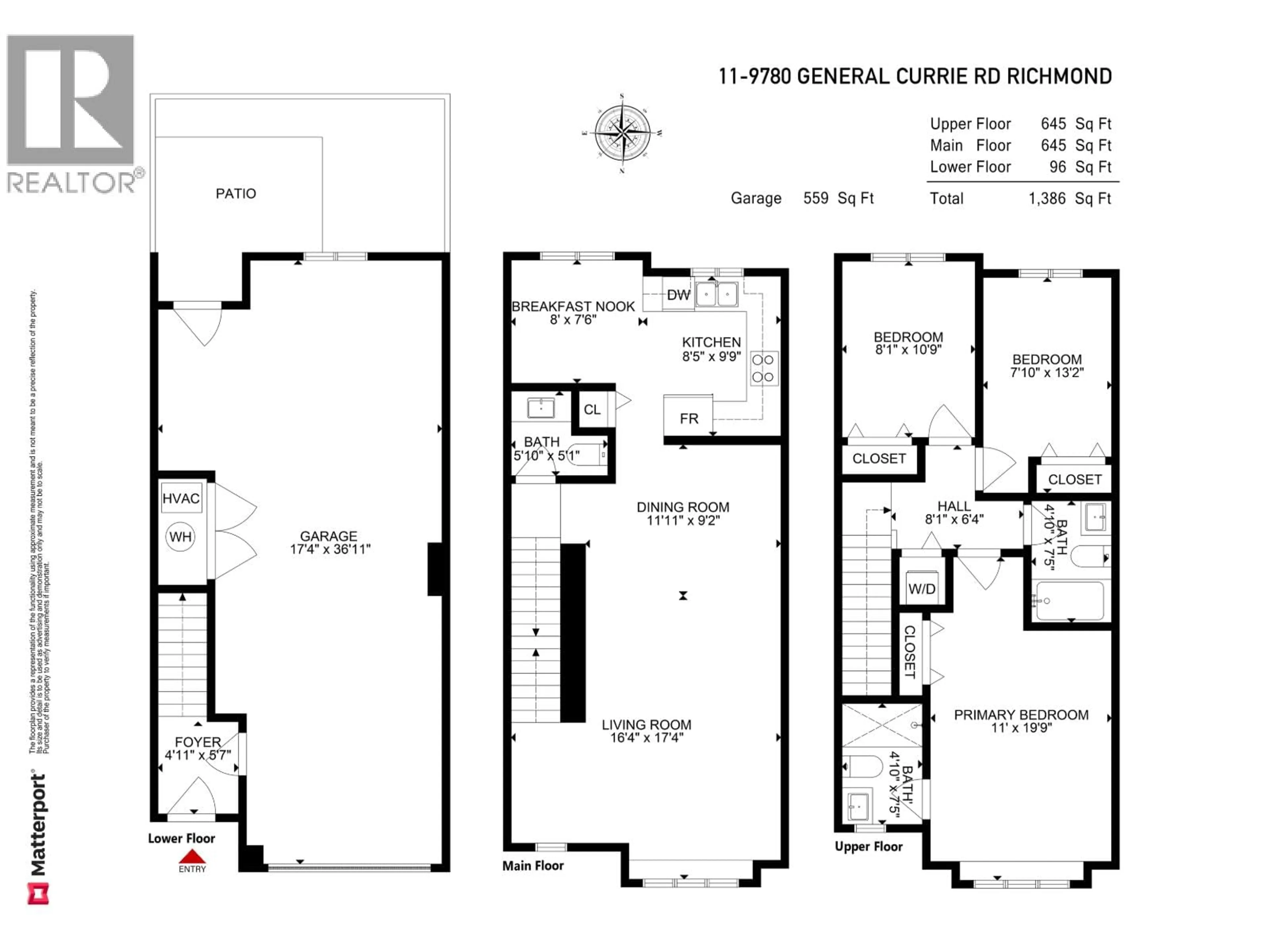 Floor plan for 11 - 9780 GENERAL CURRIE ROAD, Richmond British Columbia V6Y0J9