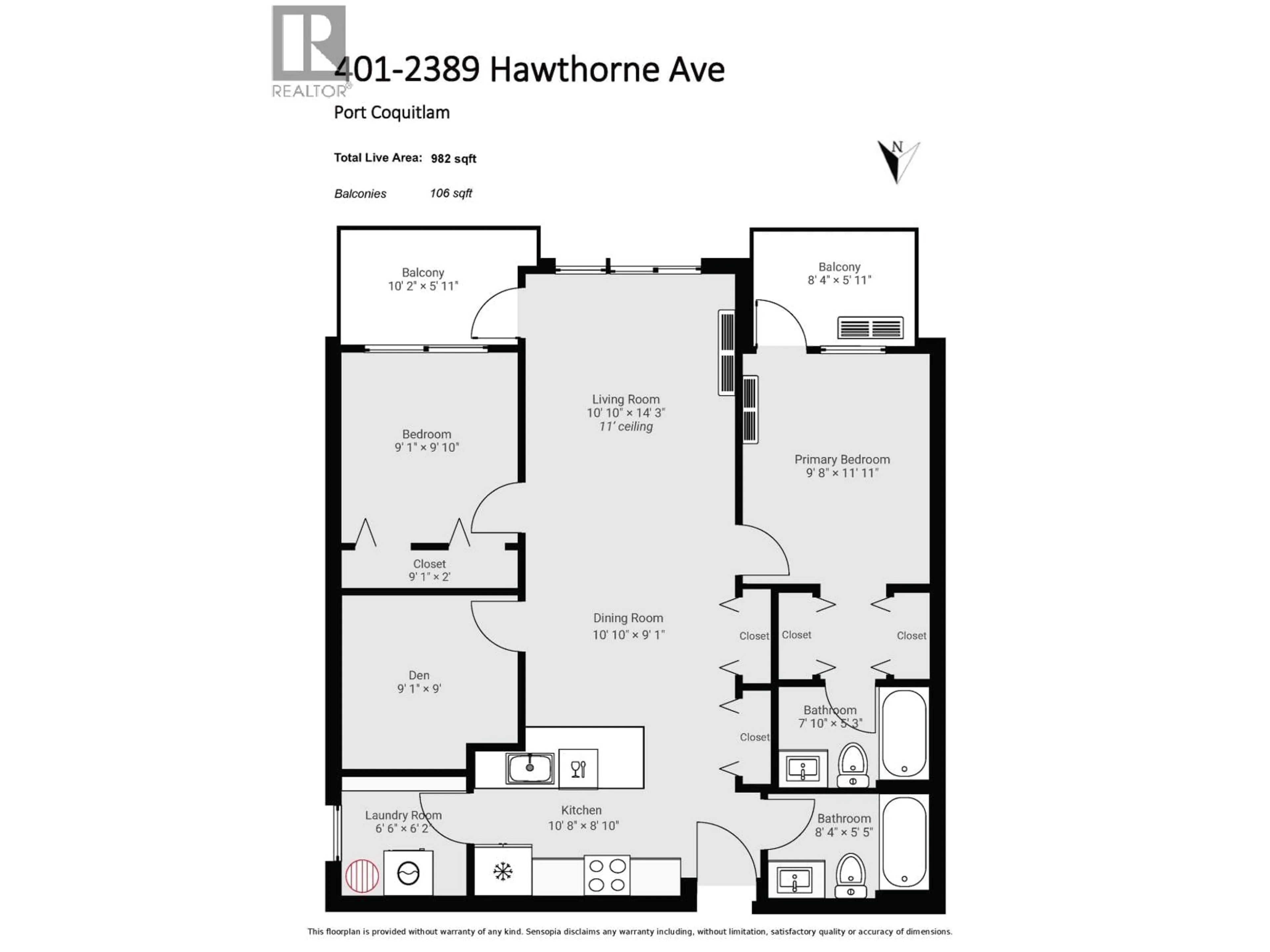 Floor plan for 401 - 2389 HAWTHORNE AVENUE, Port Coquitlam British Columbia V3C0T2