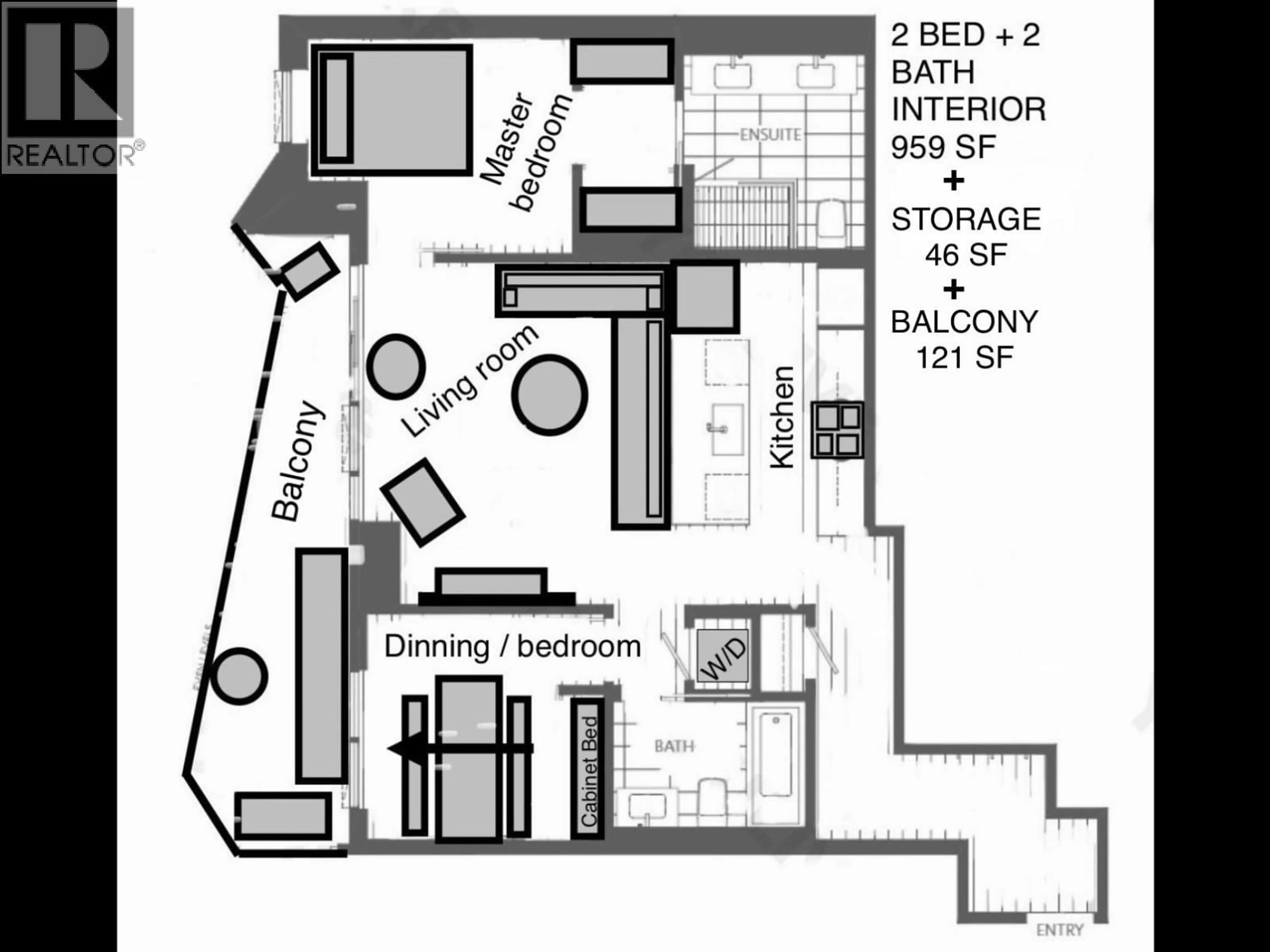 Floor plan for 406 - 889 PACIFIC STREET, Vancouver British Columbia V6C1Z3