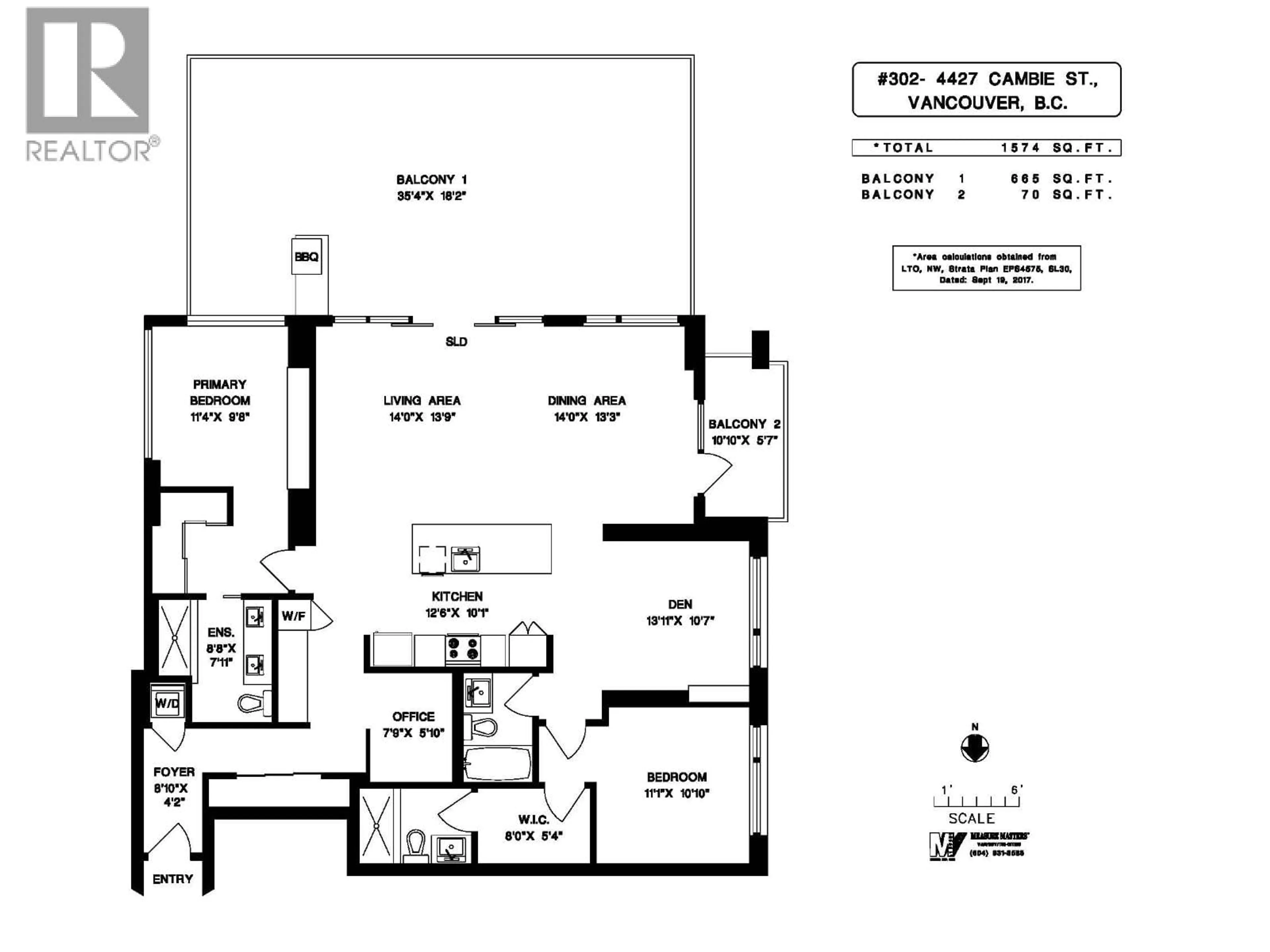 Floor plan for 302 - 4427 CAMBIE STREET, Vancouver British Columbia V5Z2Y8