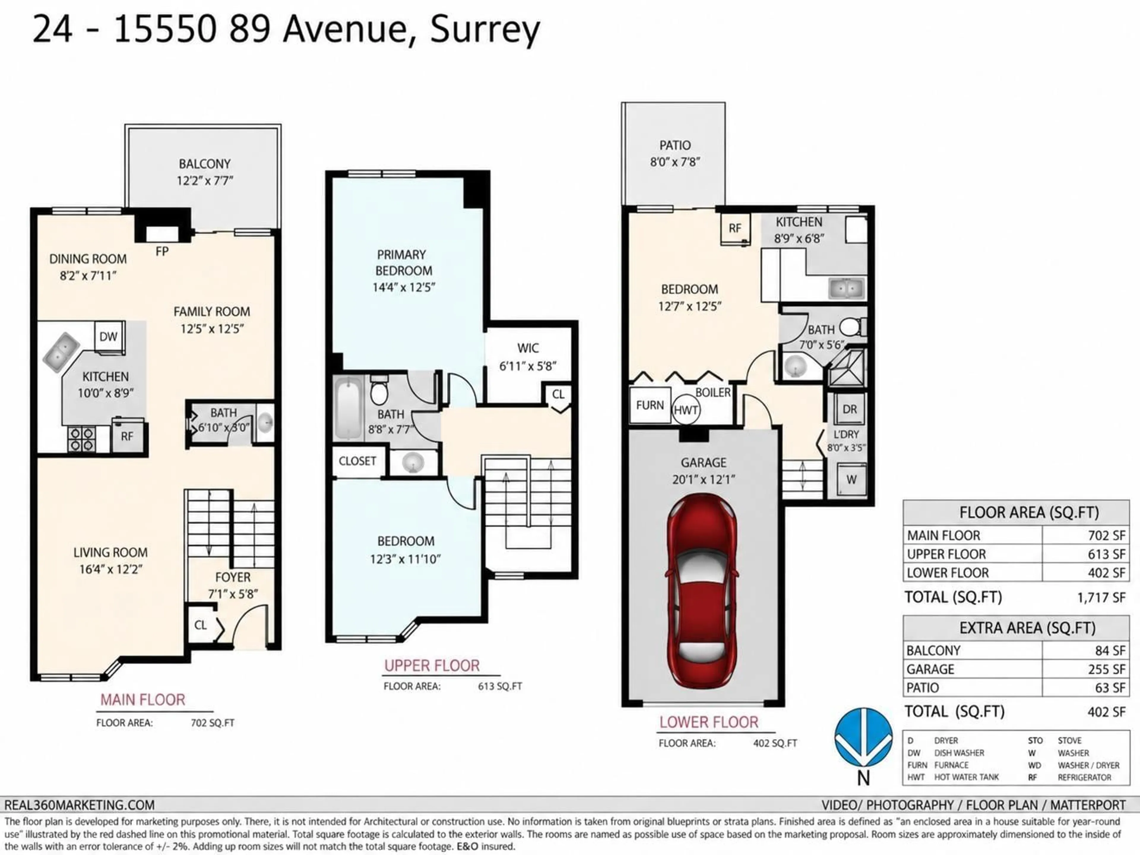 Floor plan for 24 - 15550 89 AVENUE, Surrey British Columbia V3R1N1