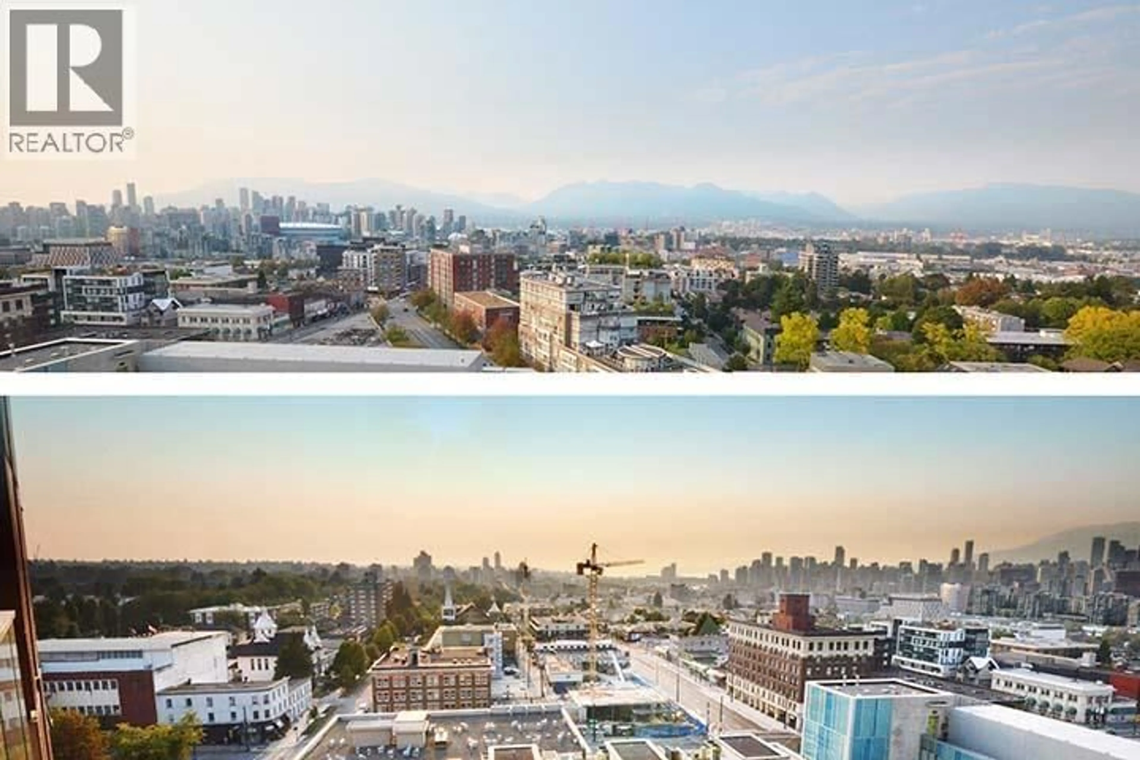 A pic from outside/outdoor area/front of a property/back of a property/a pic from drone, city buildings view from balcony for 1512 - 285 10TH AVENUE, Vancouver British Columbia V5T0H6