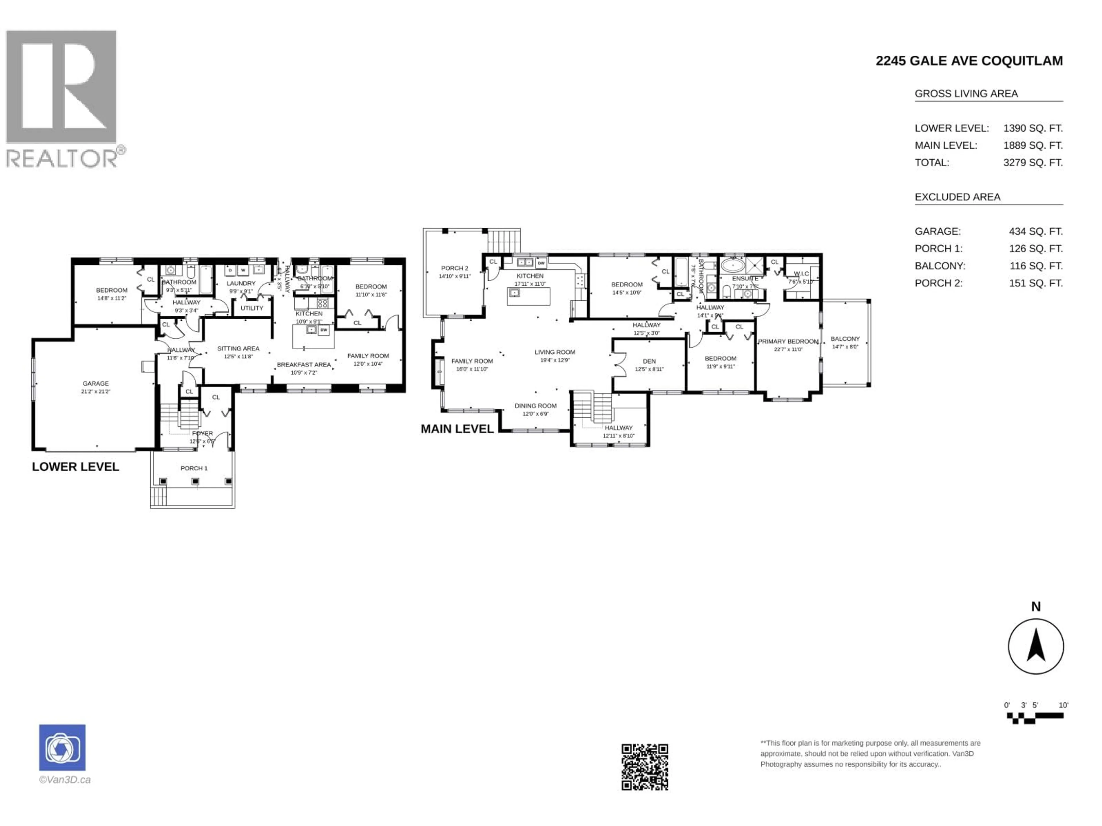 Floor plan for 2245 GALE AVENUE, Coquitlam British Columbia V3K2Z1