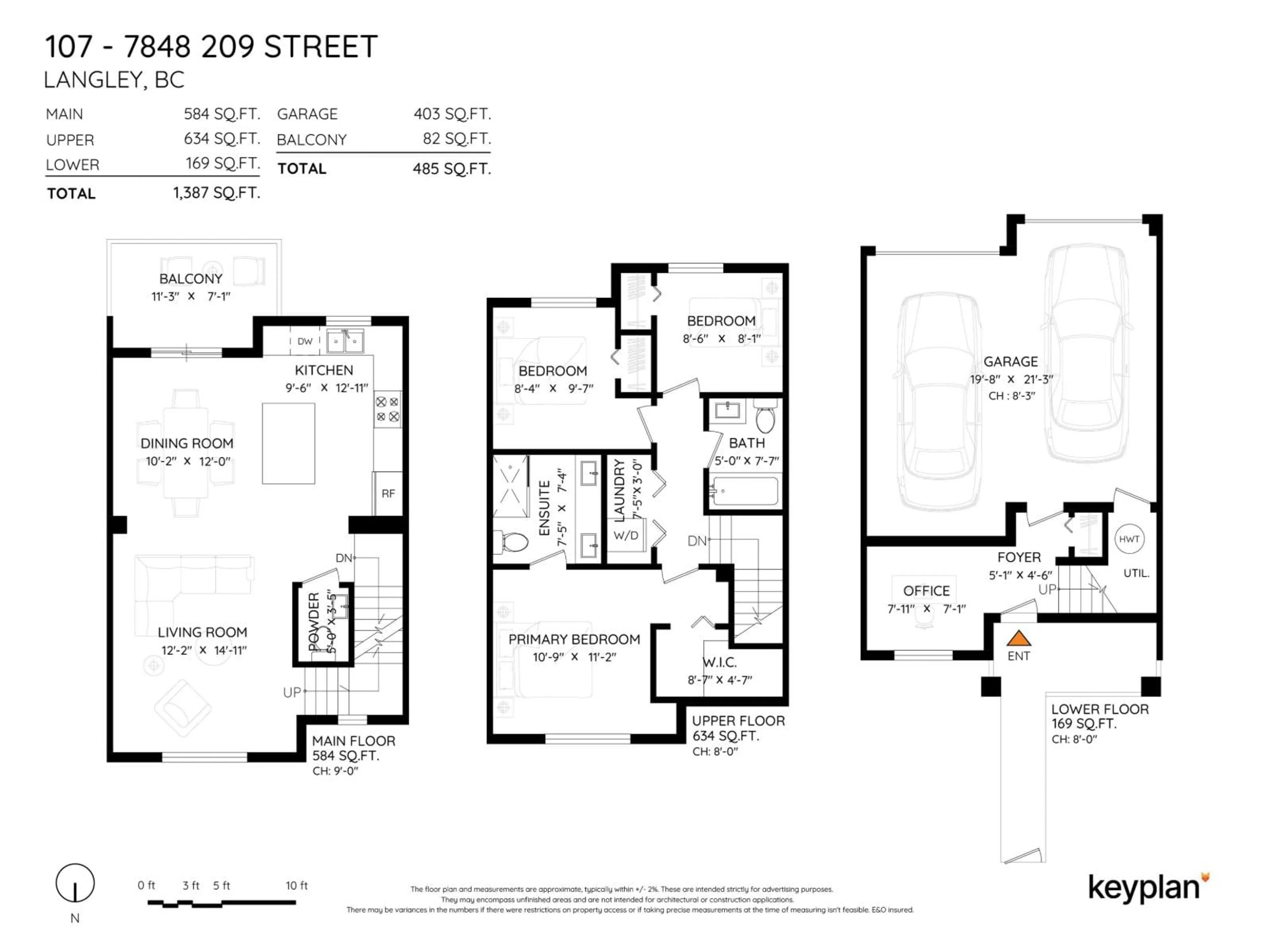 Floor plan for 107 - 7848 209 STREET, Langley British Columbia V2Y0M4