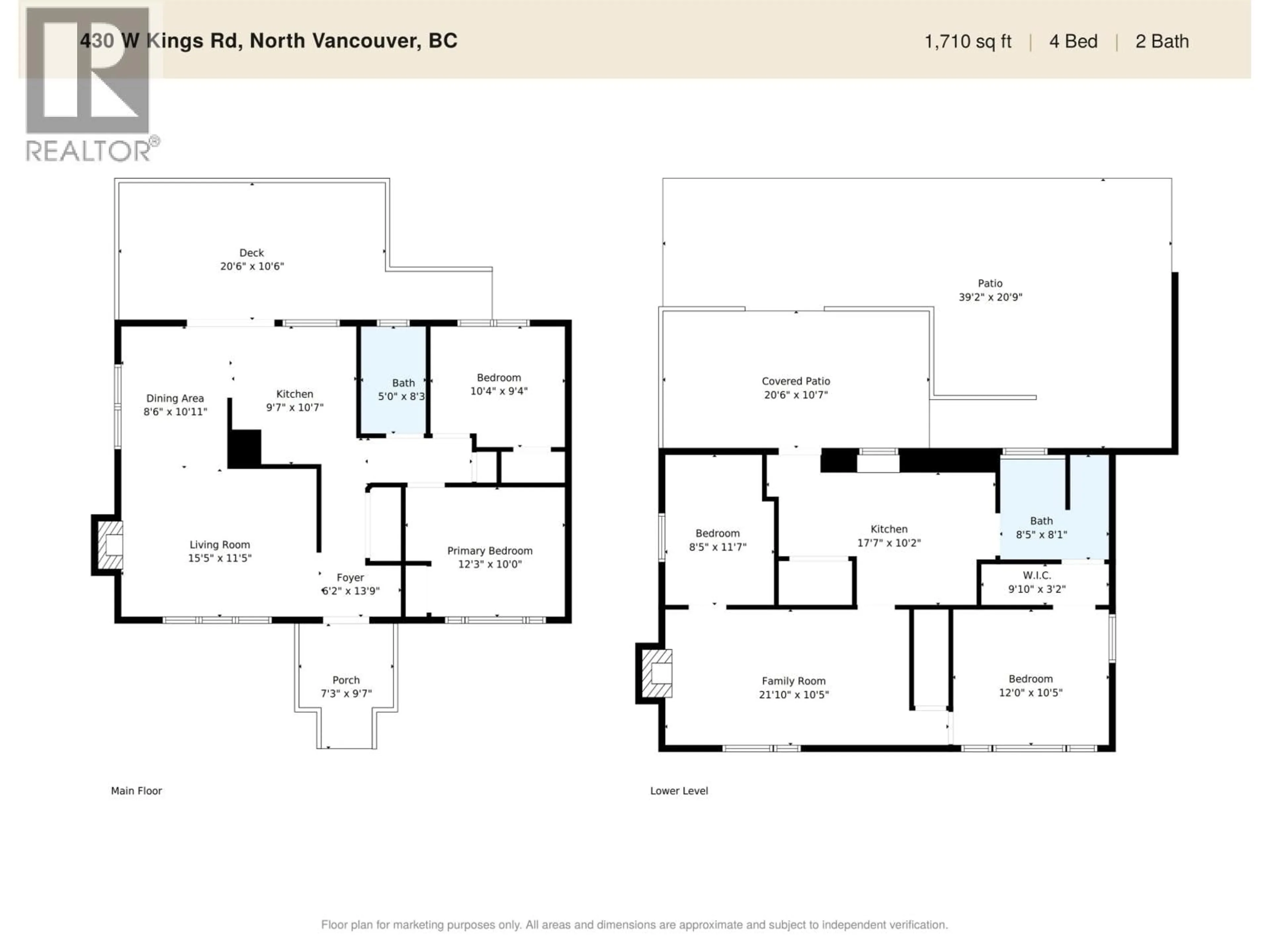 Floor plan for 430 KINGS ROAD, North Vancouver British Columbia V7N2M3