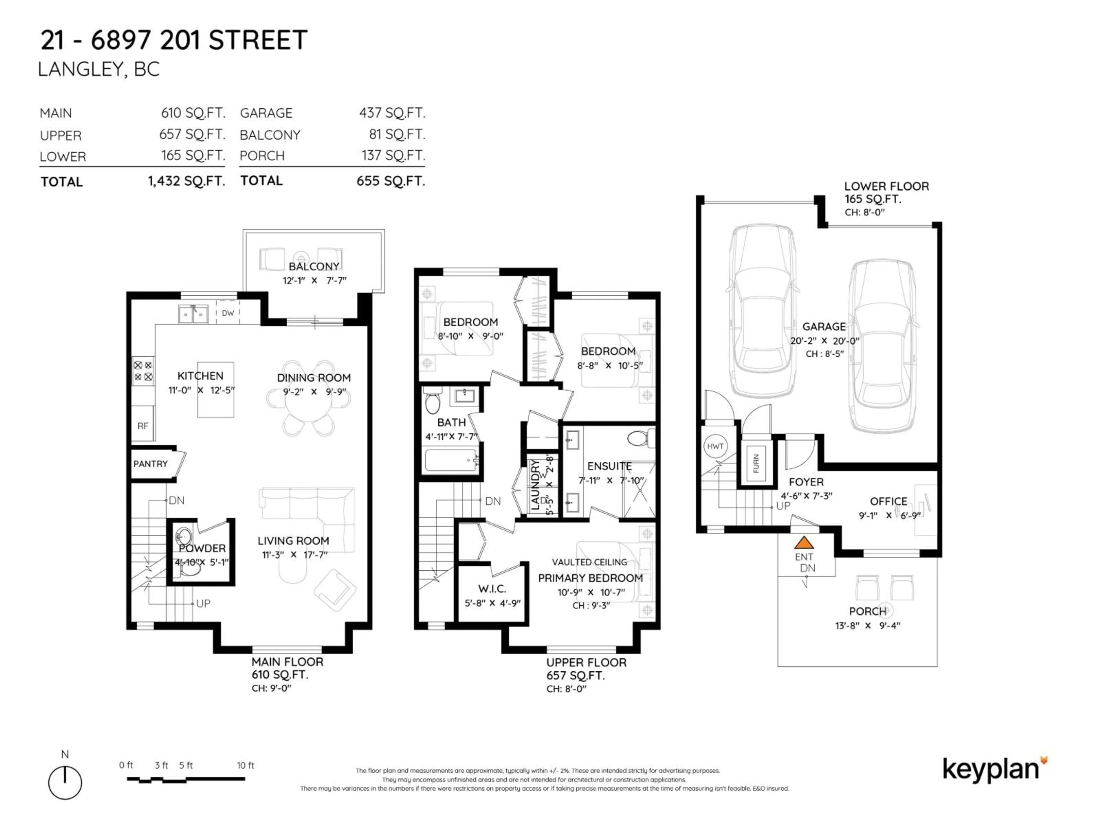 Floor plan for 21 - 6897 201 STREET, Langley British Columbia V2Y0Z3