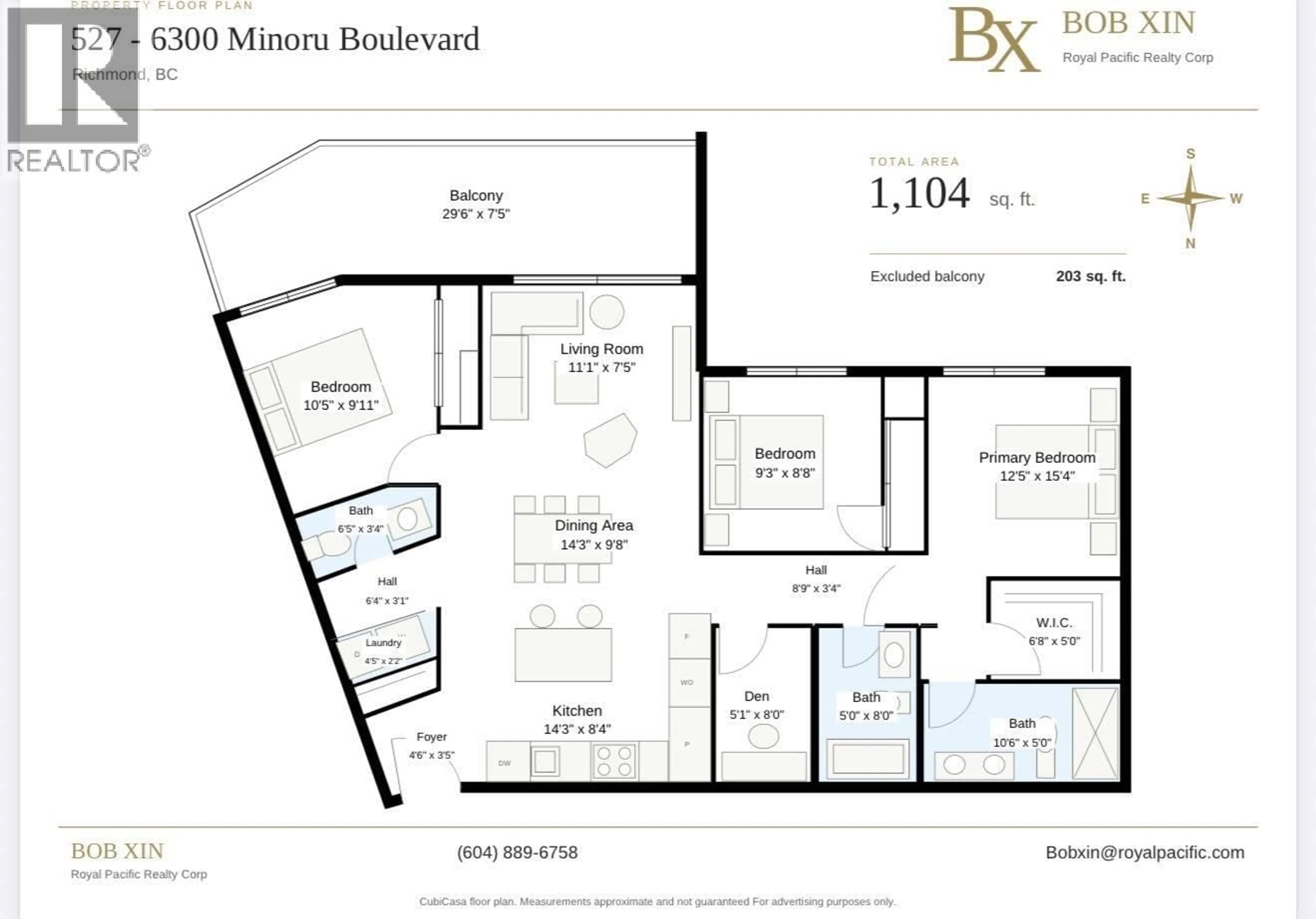 Floor plan for 527 - 6300 MINORU BOULEVARD, Richmond British Columbia V6Y0N1