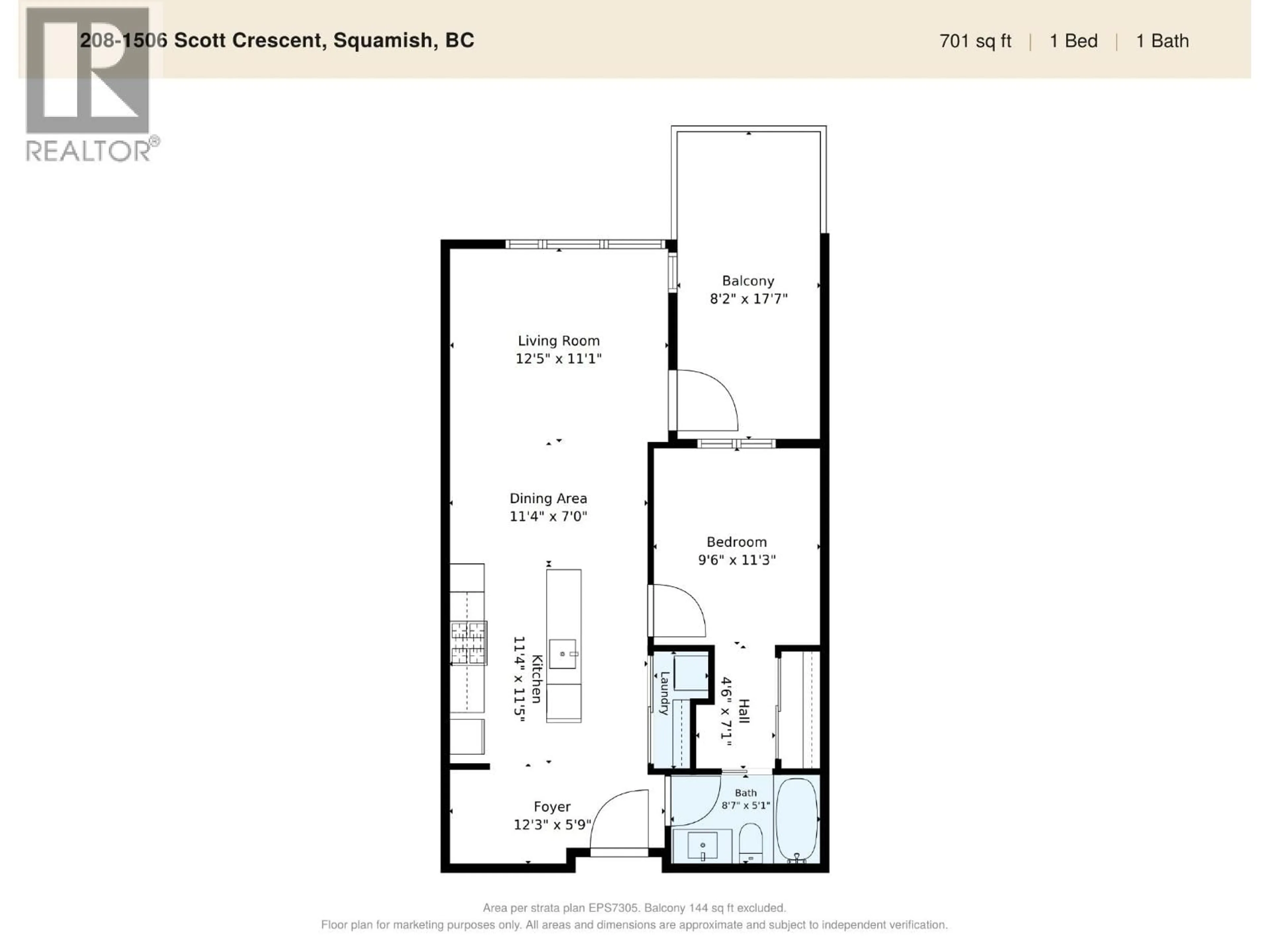 Floor plan for 208 - 1506 SCOTT CRESCENT, Squamish British Columbia V8B1G4