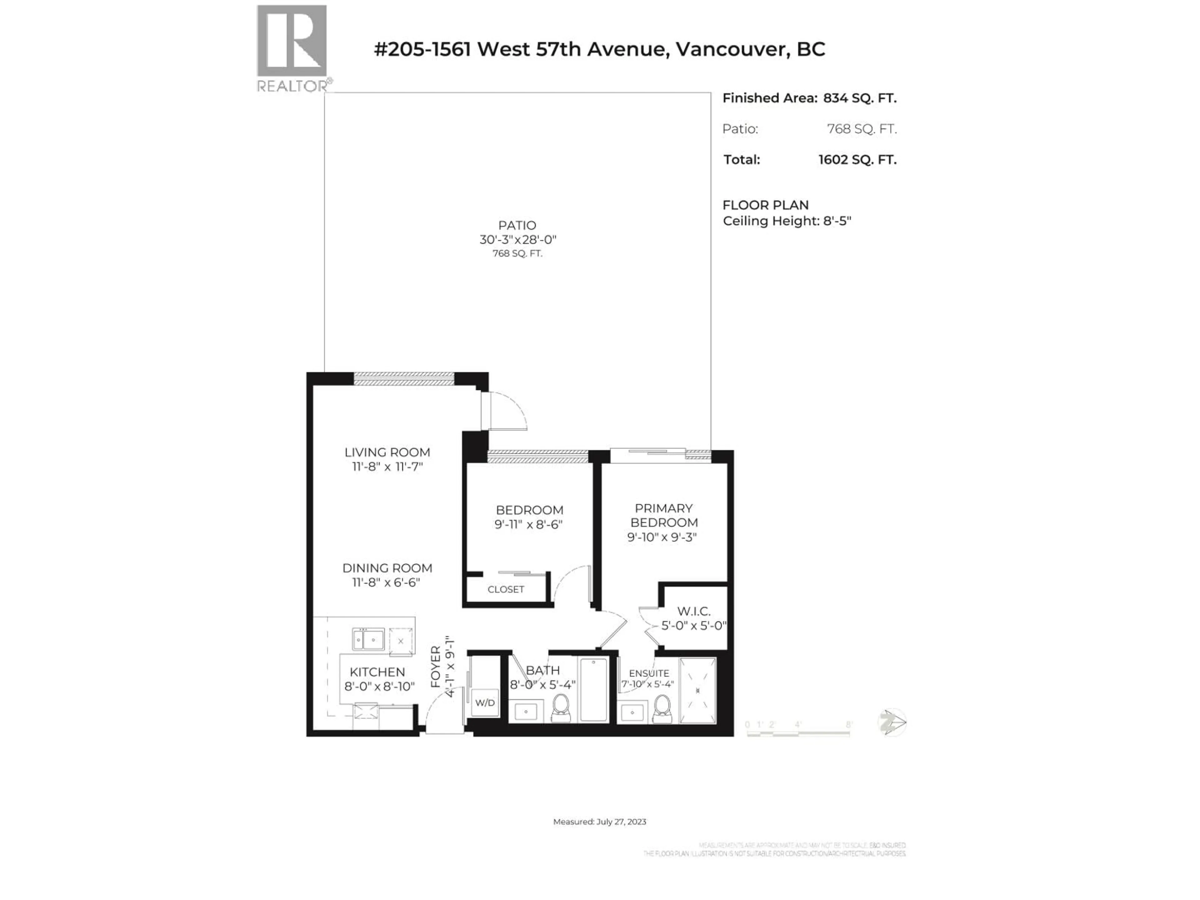 Floor plan for 205 - 1561 57TH AVENUE, Vancouver British Columbia V6P0H5