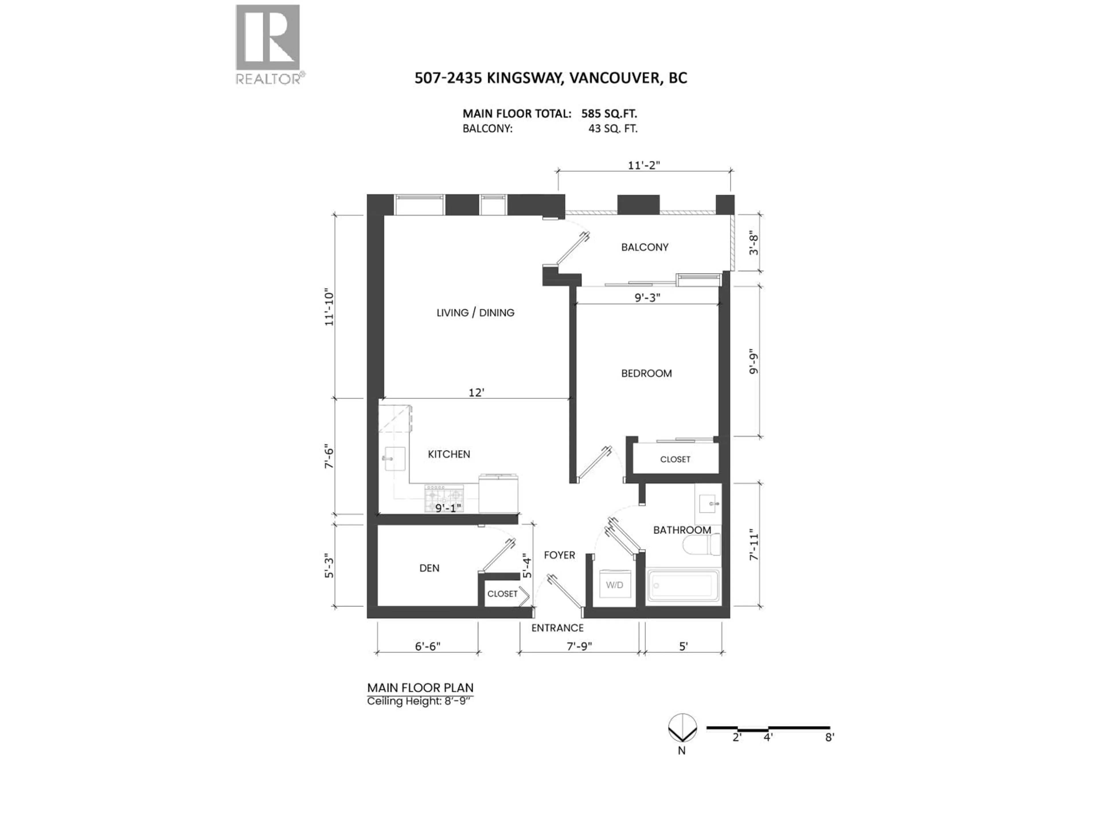Floor plan for 507 - 2435 KINGSWAY, Vancouver British Columbia V5R5G8