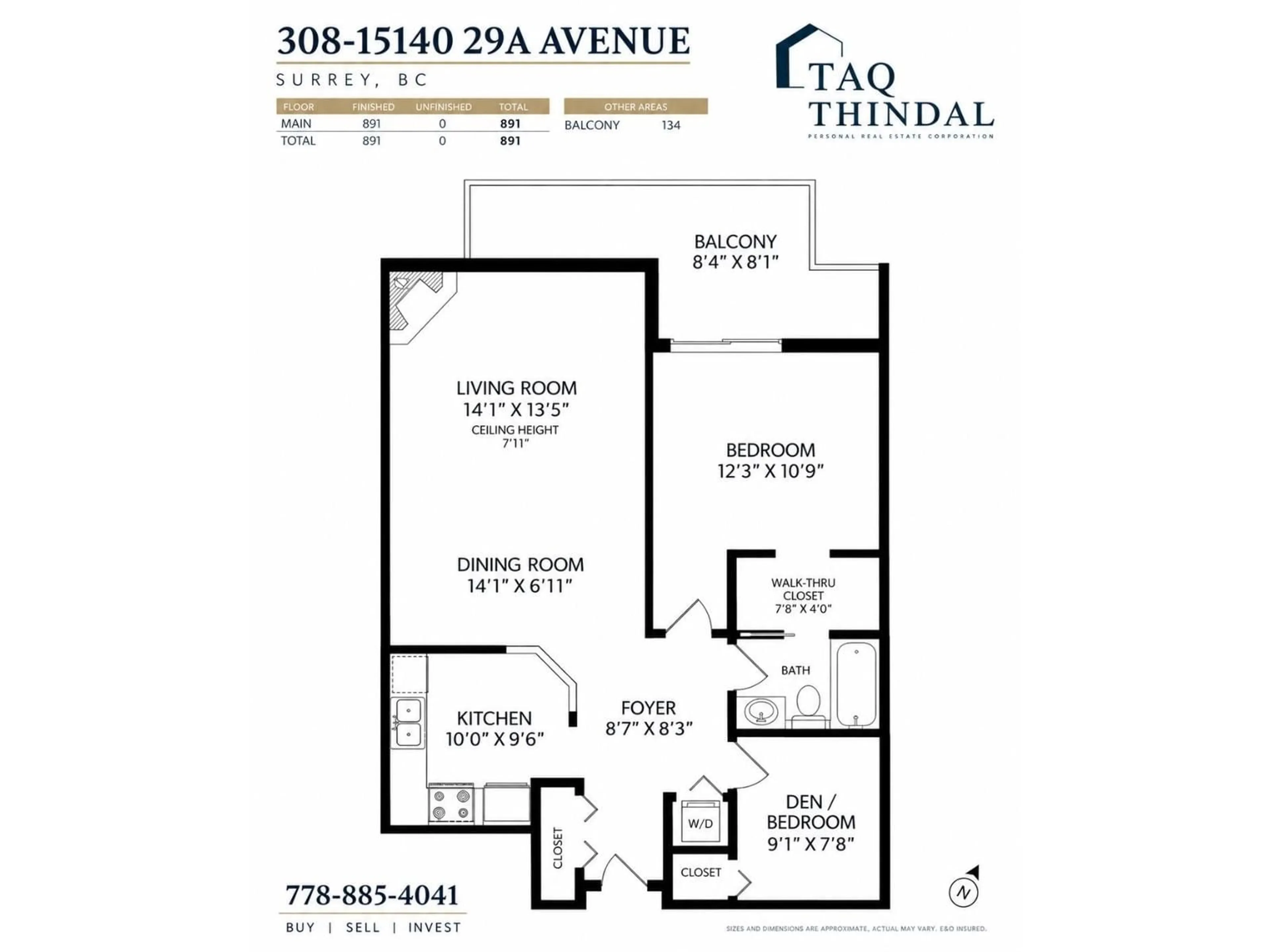 Floor plan for 308 - 15140 29A AVENUE, Surrey British Columbia V4P3B1