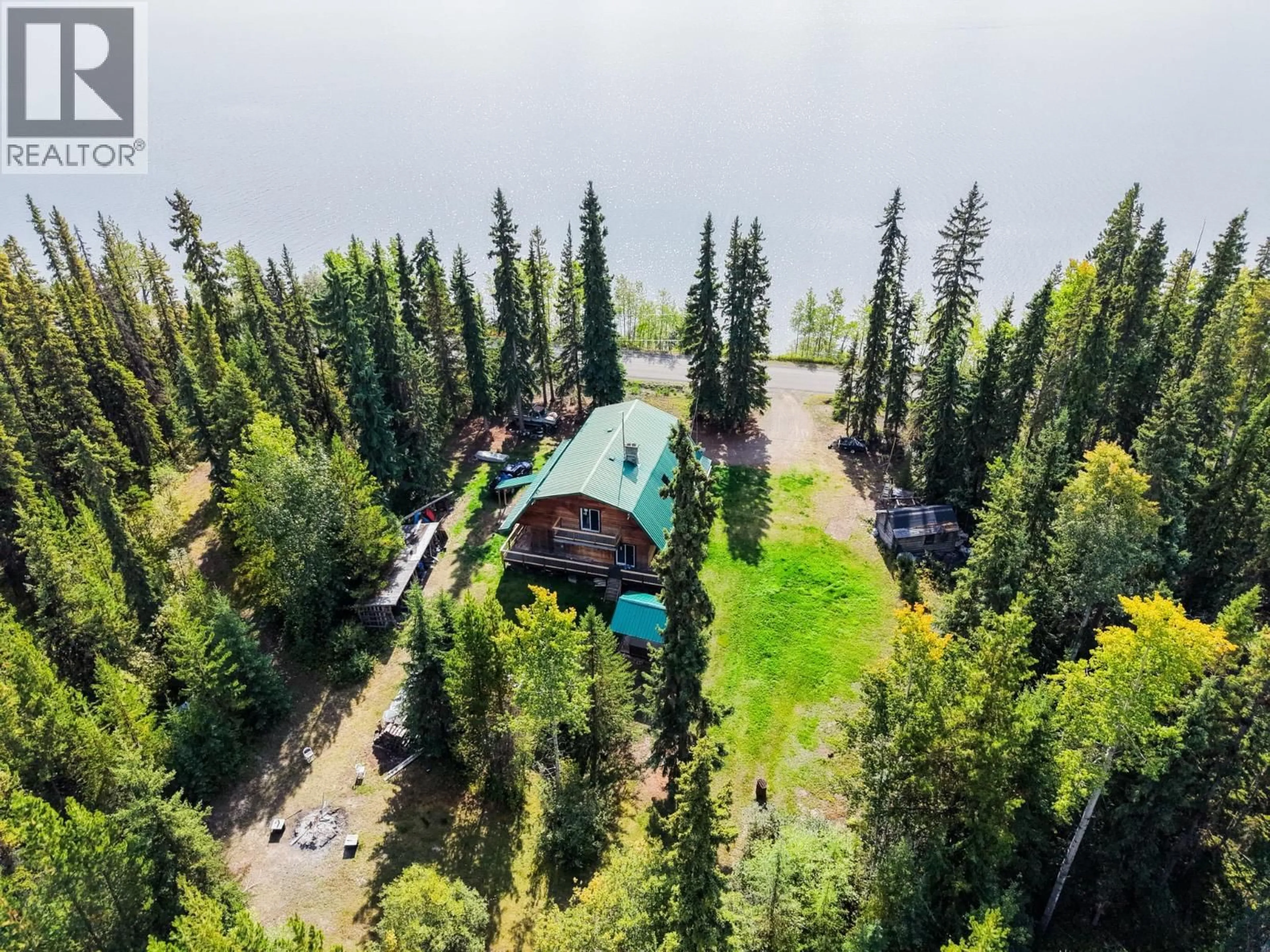 A pic from outside/outdoor area/front of a property/back of a property/a pic from drone, water/lake/river/ocean view for 17132 COLLEYMOUNT ROAD, Burns Lake British Columbia V0J1E2