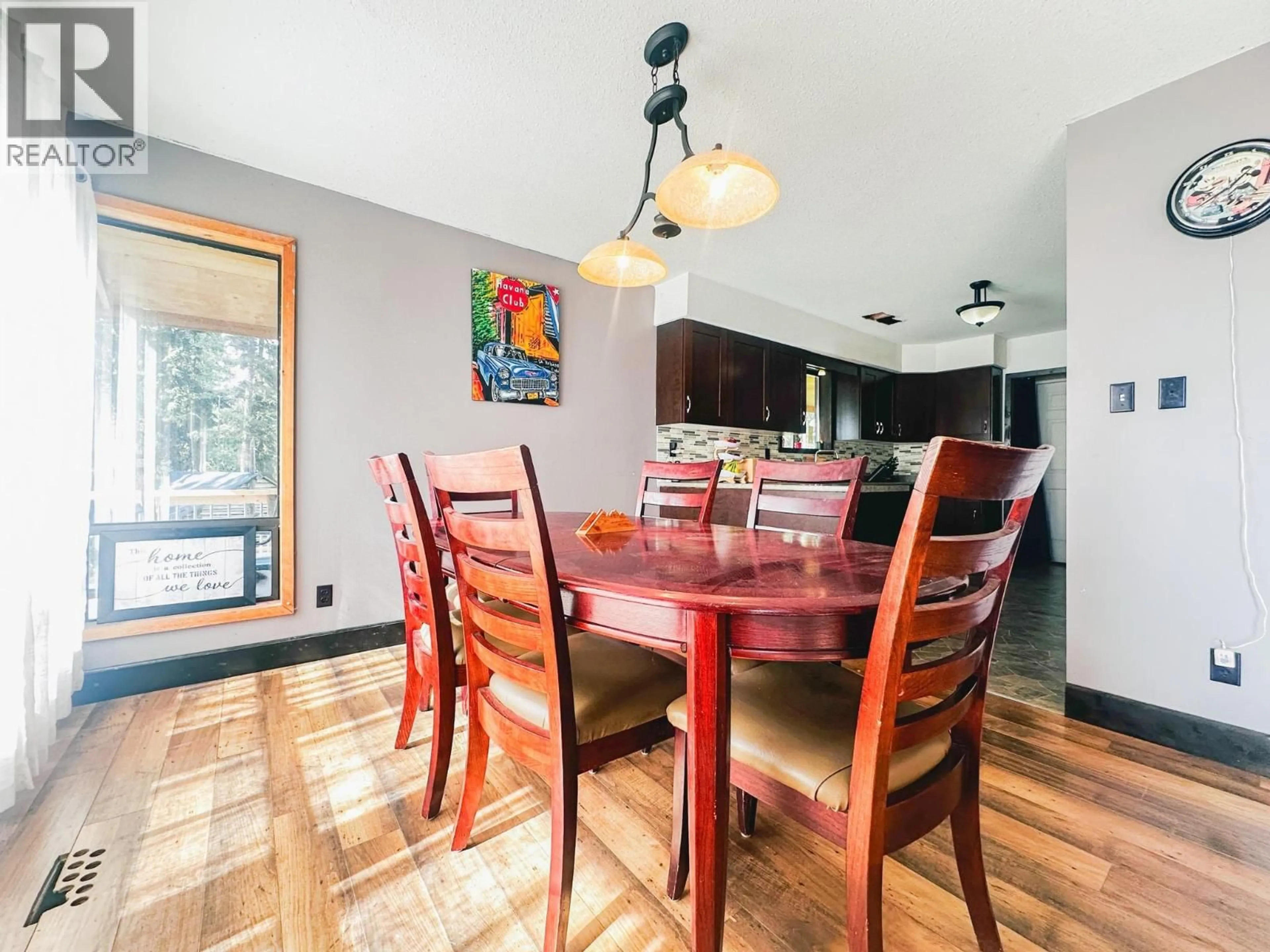 Dining room, wood/laminate floor for 17132 COLLEYMOUNT ROAD, Burns Lake British Columbia V0J1E2