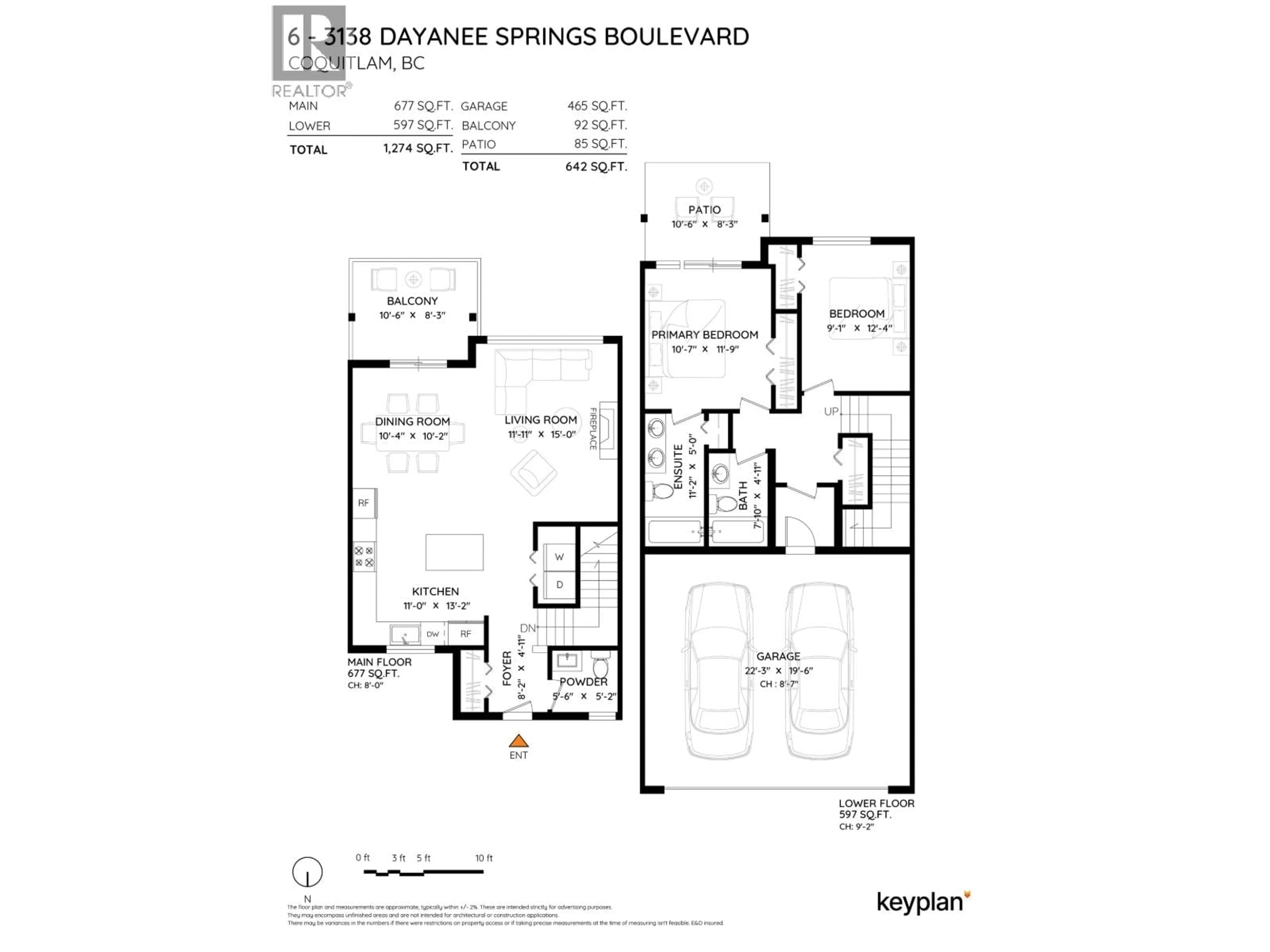 Floor plan for 6 - 3138 DAYANEE SPRINGS BOULEVARD, Coquitlam British Columbia V3E0B6