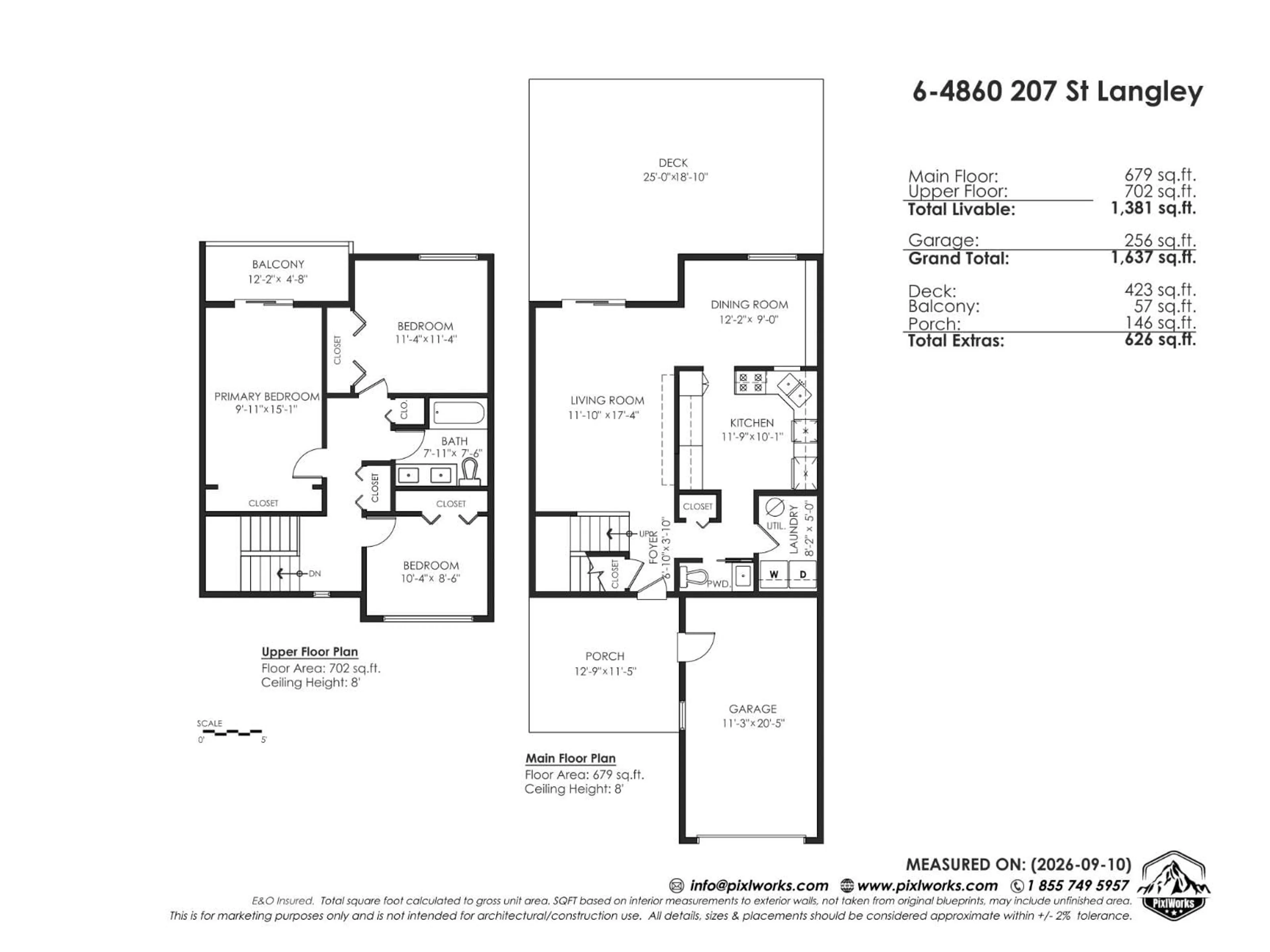 Floor plan for 6 - 4860 207 STREET, Langley British Columbia V3A2E3