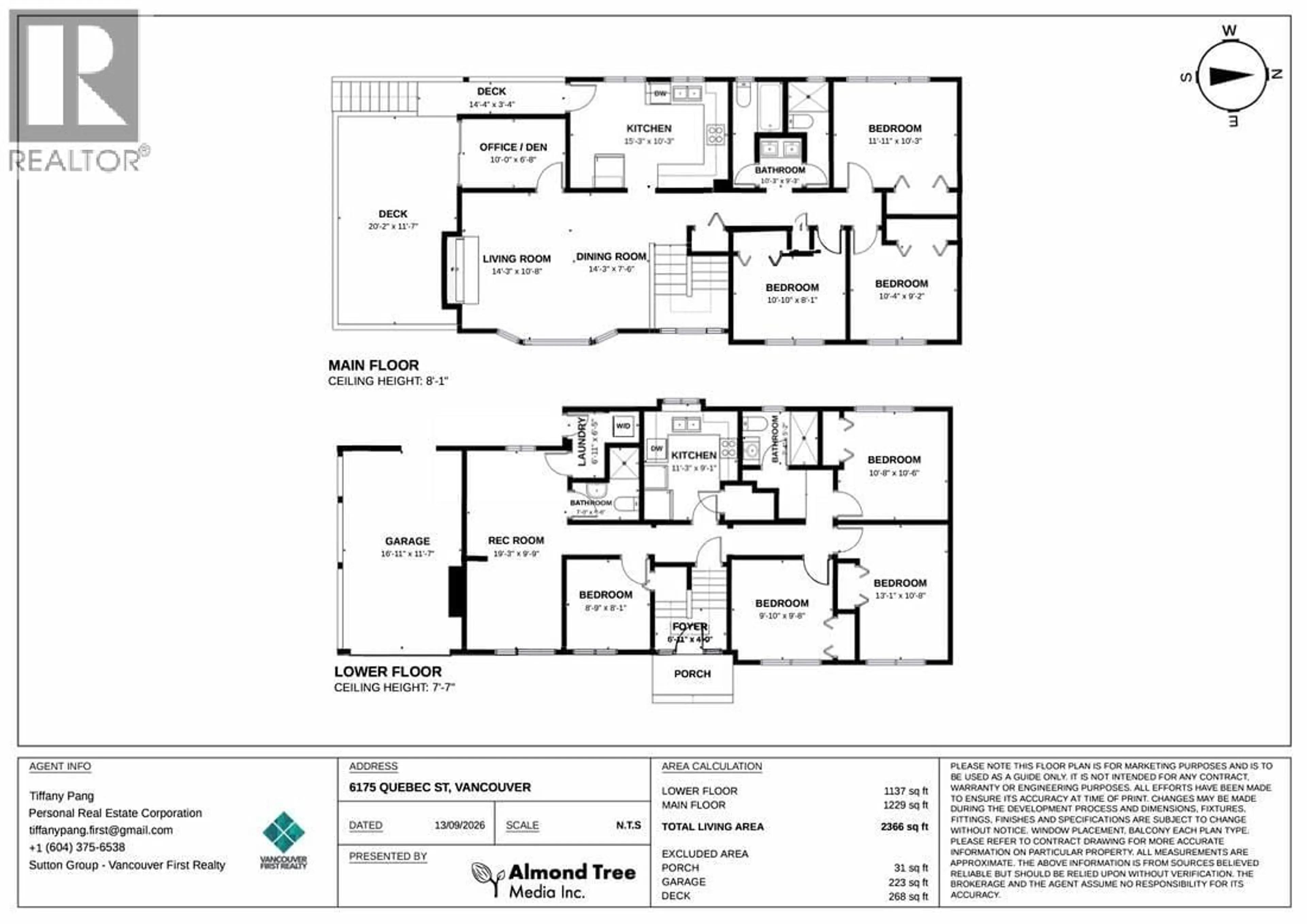 Floor plan for 6175 QUEBEC STREET, Vancouver British Columbia V5W2P6