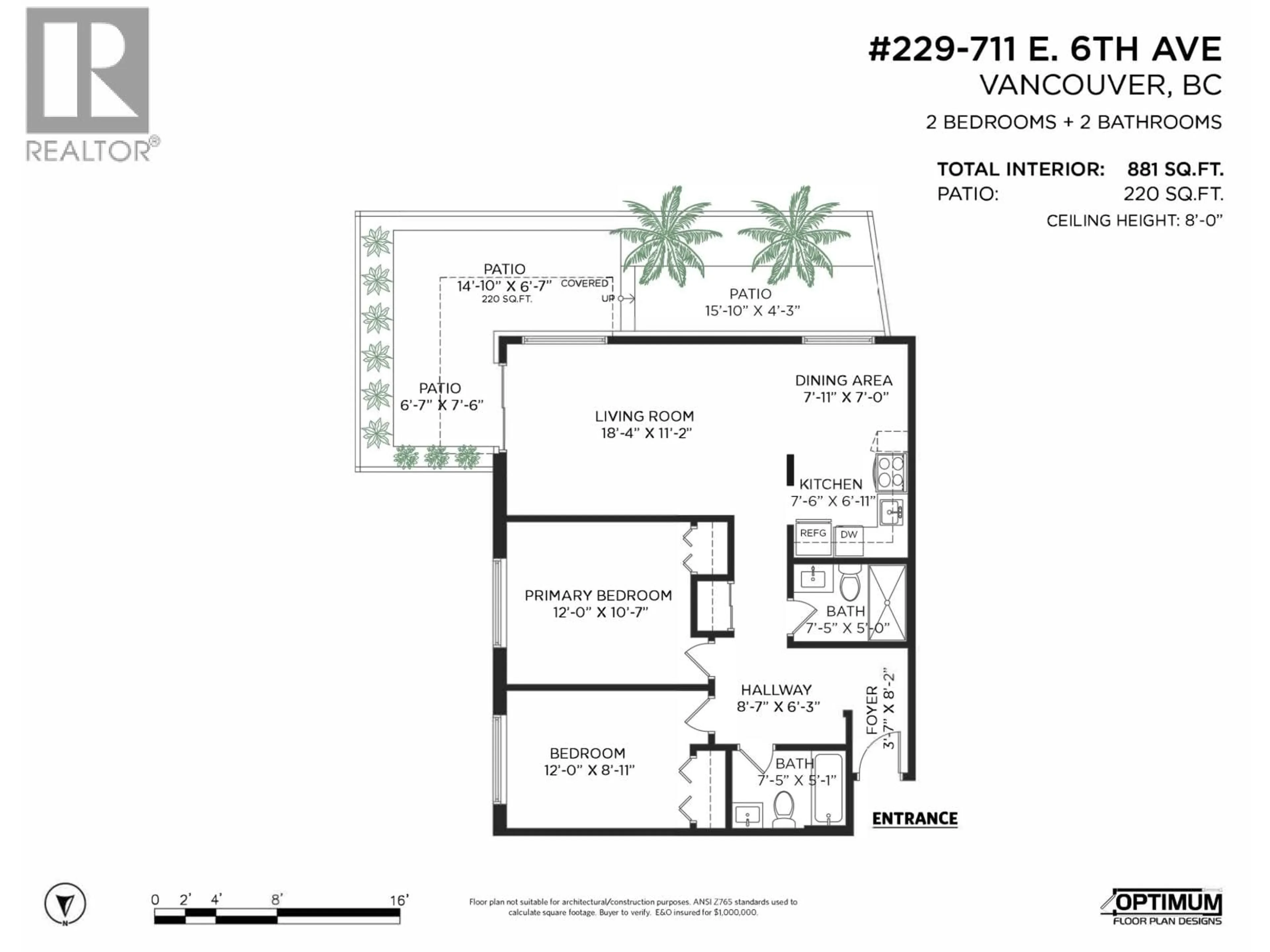 Floor plan for 229 - 711 6TH AVENUE, Vancouver British Columbia V5T1L7