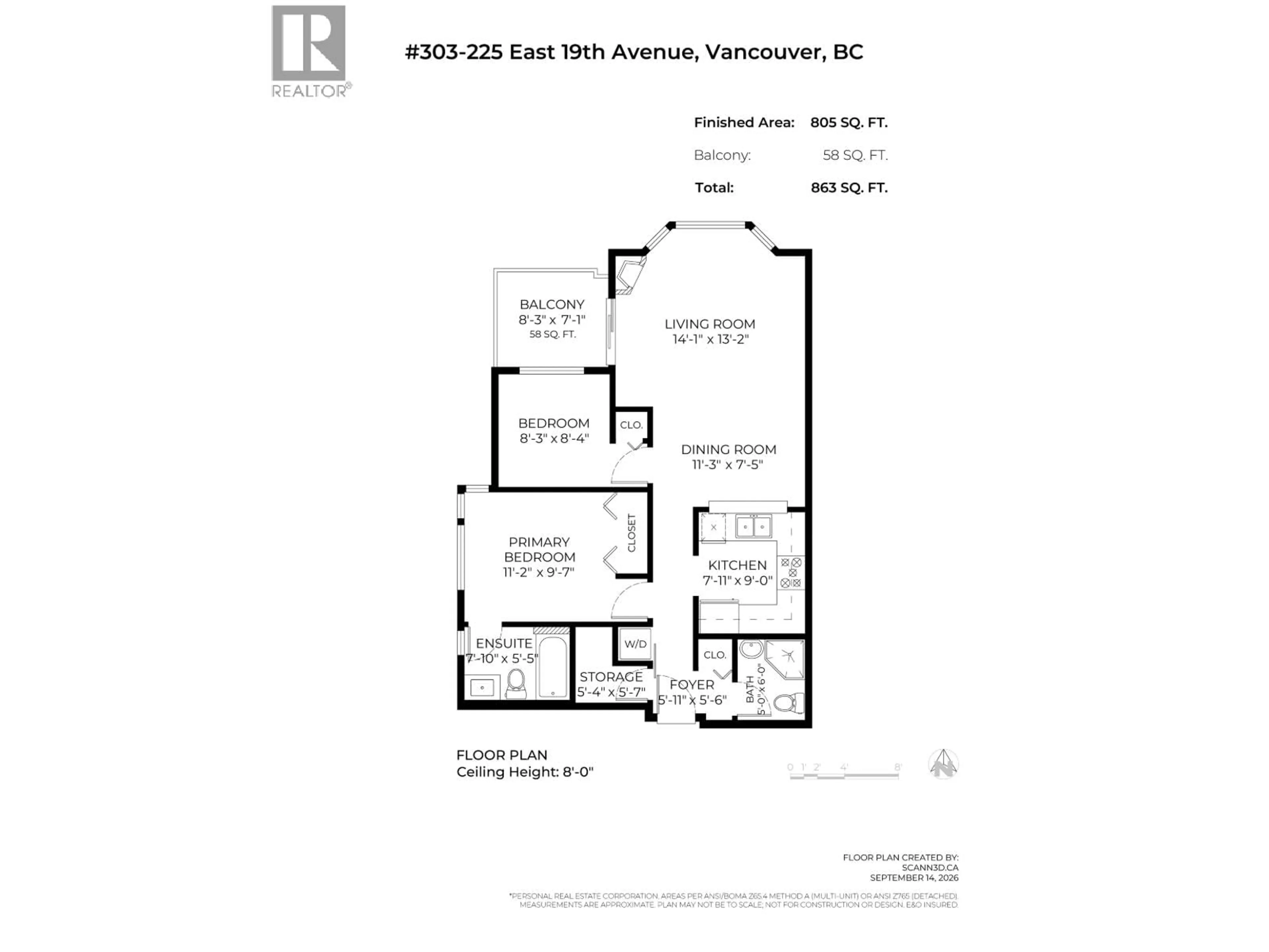 Floor plan for 303 - 225 19TH AVENUE, Vancouver British Columbia V5V1J3