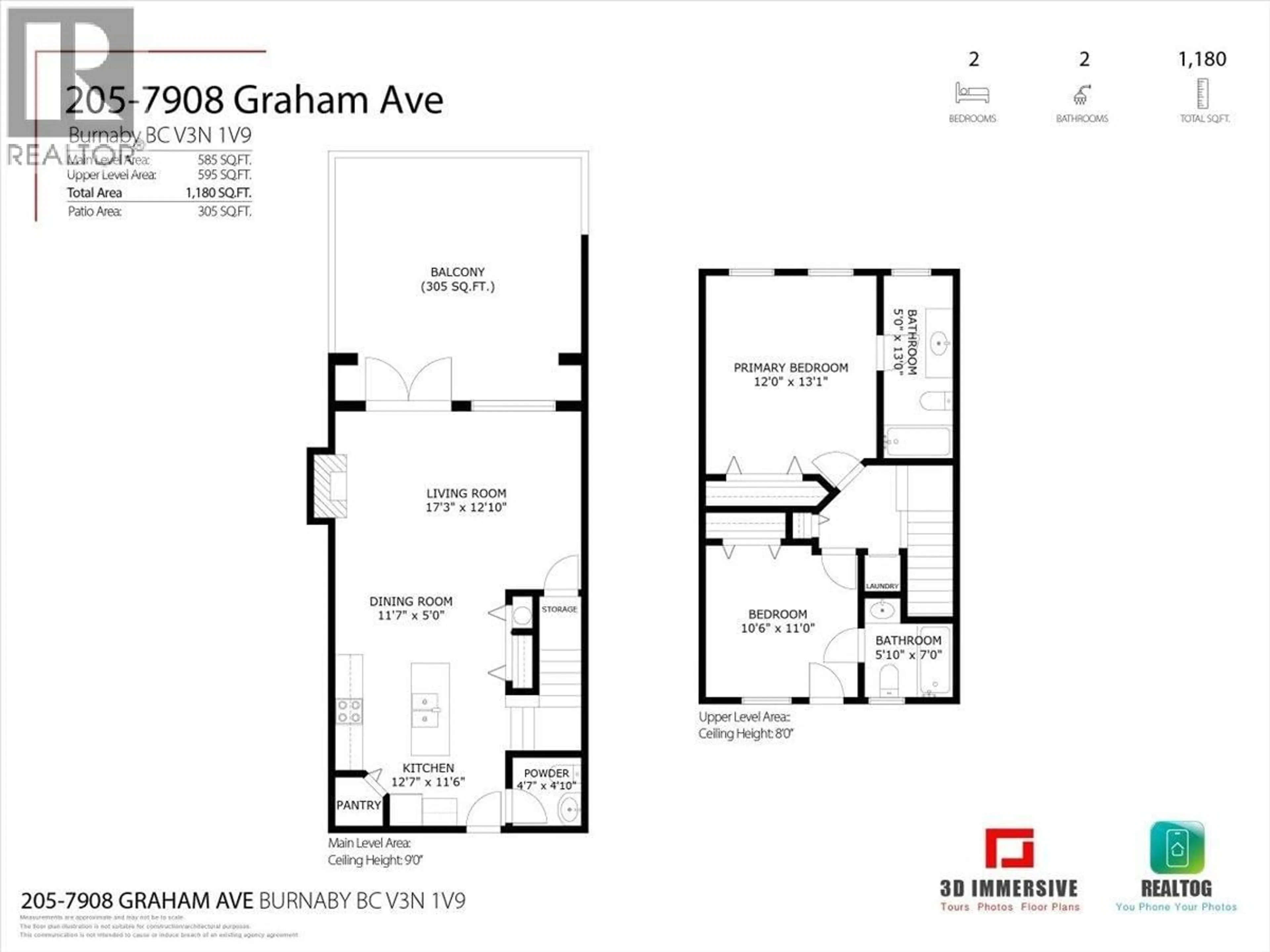 Floor plan for 205 - 7908 GRAHAM AVENUE, Burnaby British Columbia V3N1V9
