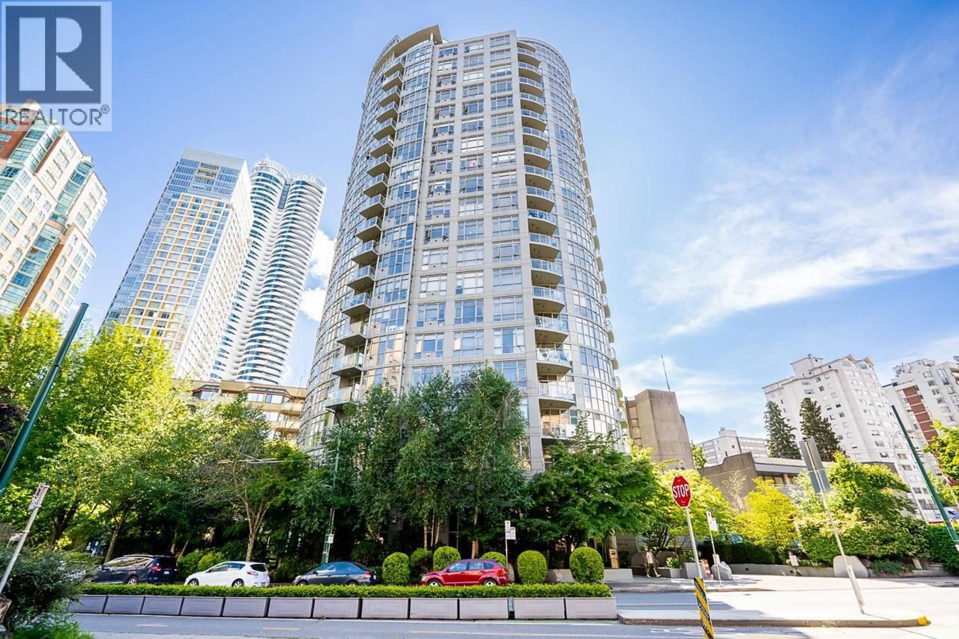 Patio, city buildings view from balcony for 1505 - 1050 SMITHE STREET, Vancouver British Columbia V6E4T4