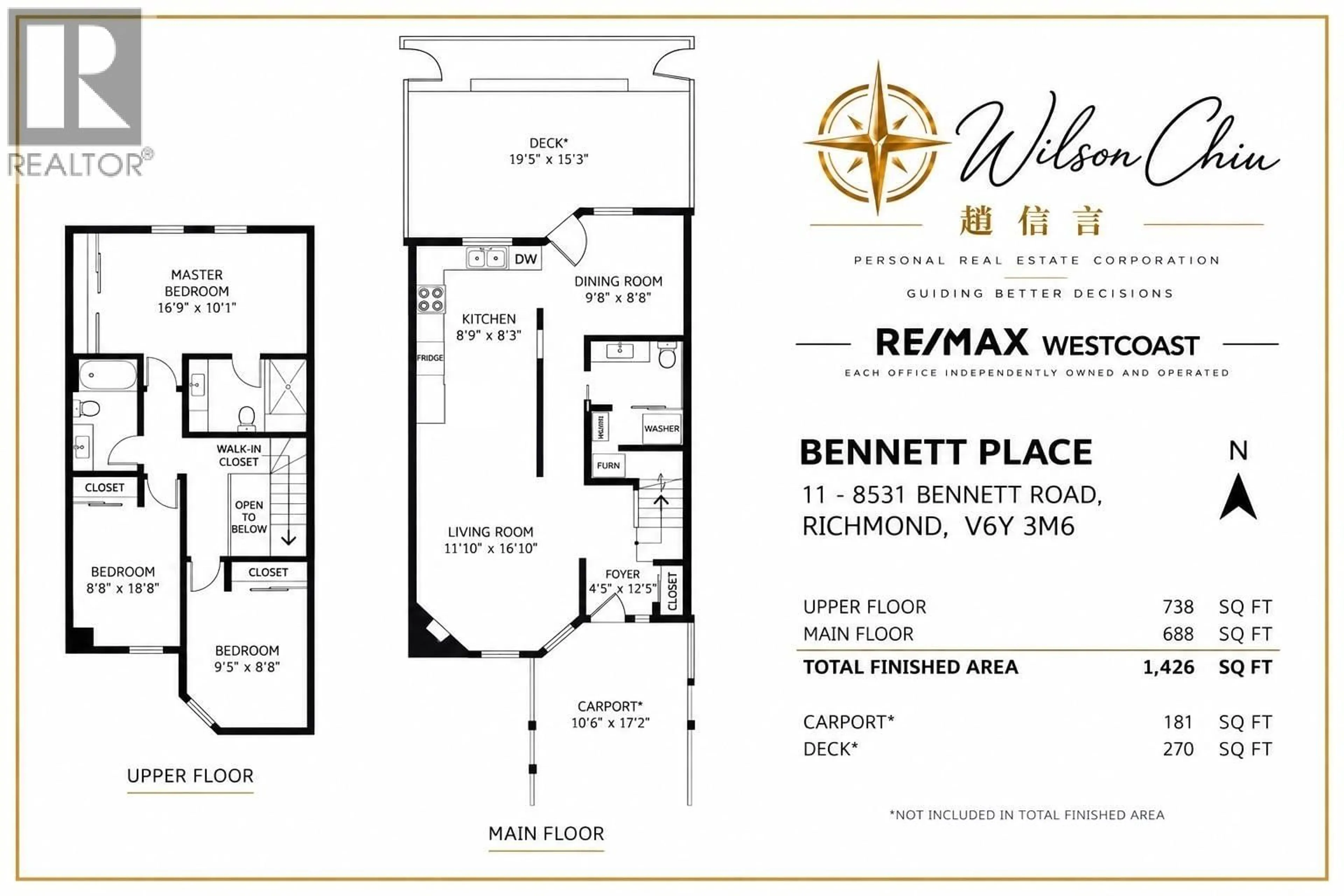 Floor plan for 11 - 8531 BENNETT ROAD, Richmond British Columbia V6Y3M5
