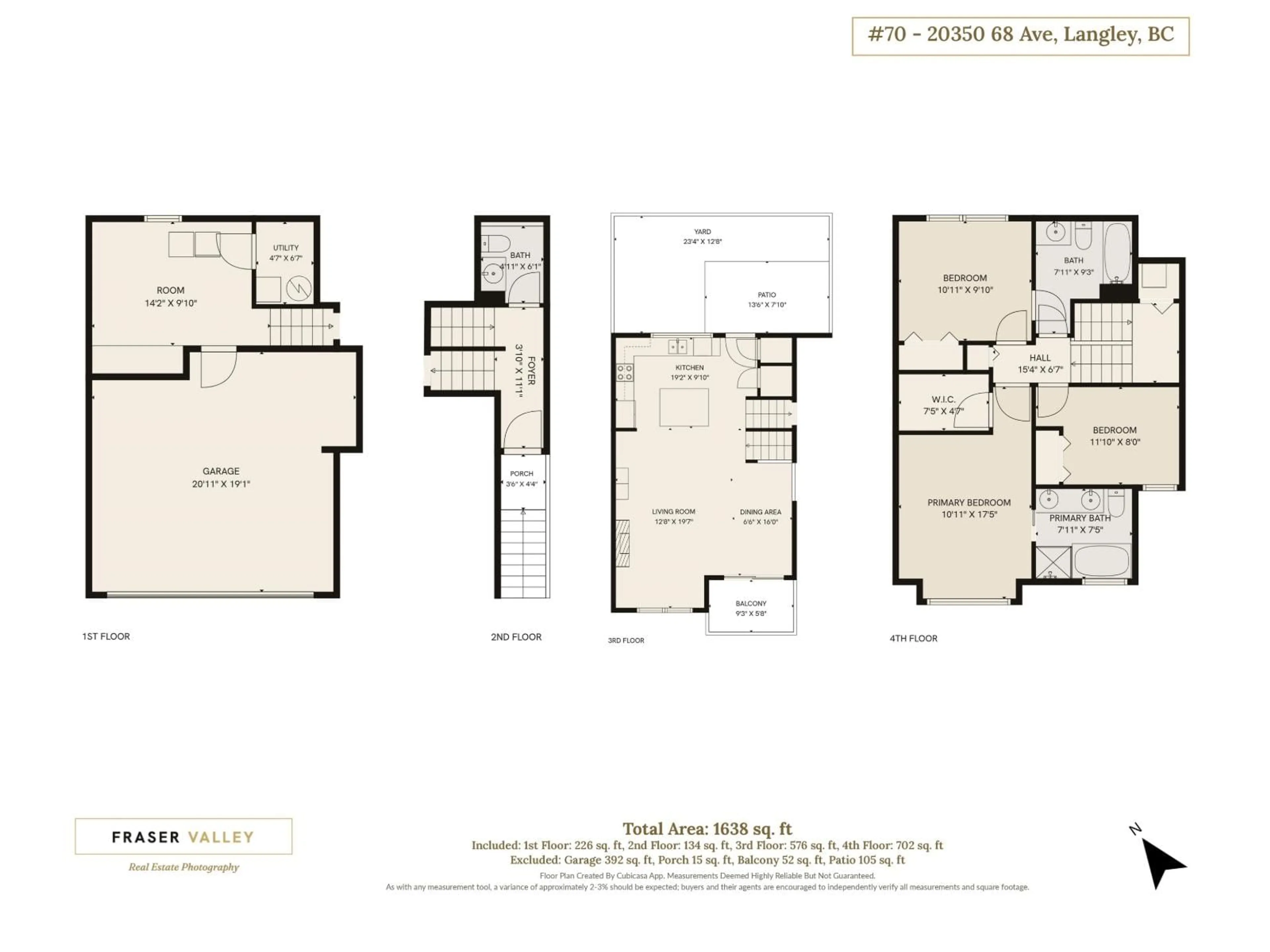 Floor plan for 70 - 20350 68 AVENUE, Langley British Columbia V2Y3A5