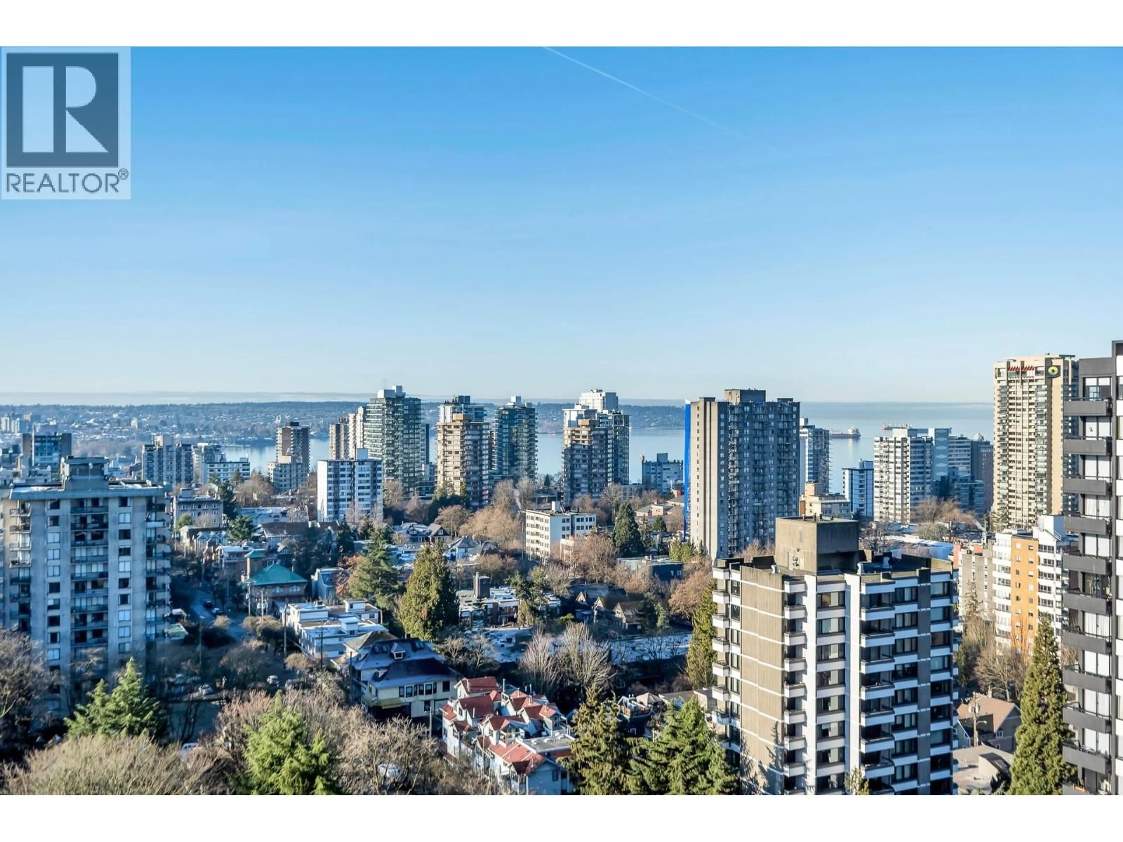 A pic from outside/outdoor area/front of a property/back of a property/a pic from drone, city buildings view from balcony for 1106 - 1482 ROBSON STREET, Vancouver British Columbia V6G0E4